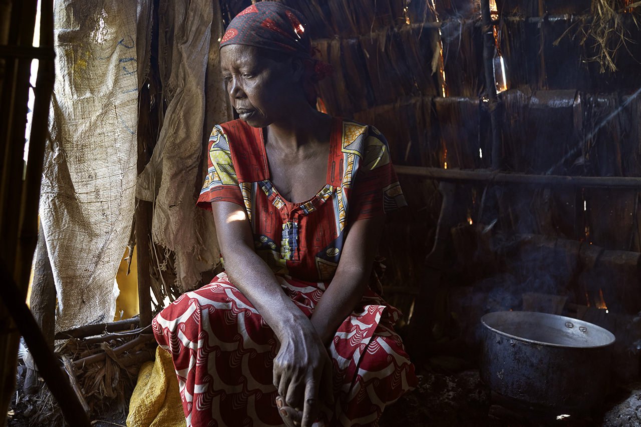 Eugenia is a widowed mother of seven. In three separate attacks on her home town of Birundule by Mazembe fighters her neighbour was killed, her house burnt down, and her son was stabbed in the back and shoulder by his school teacher.