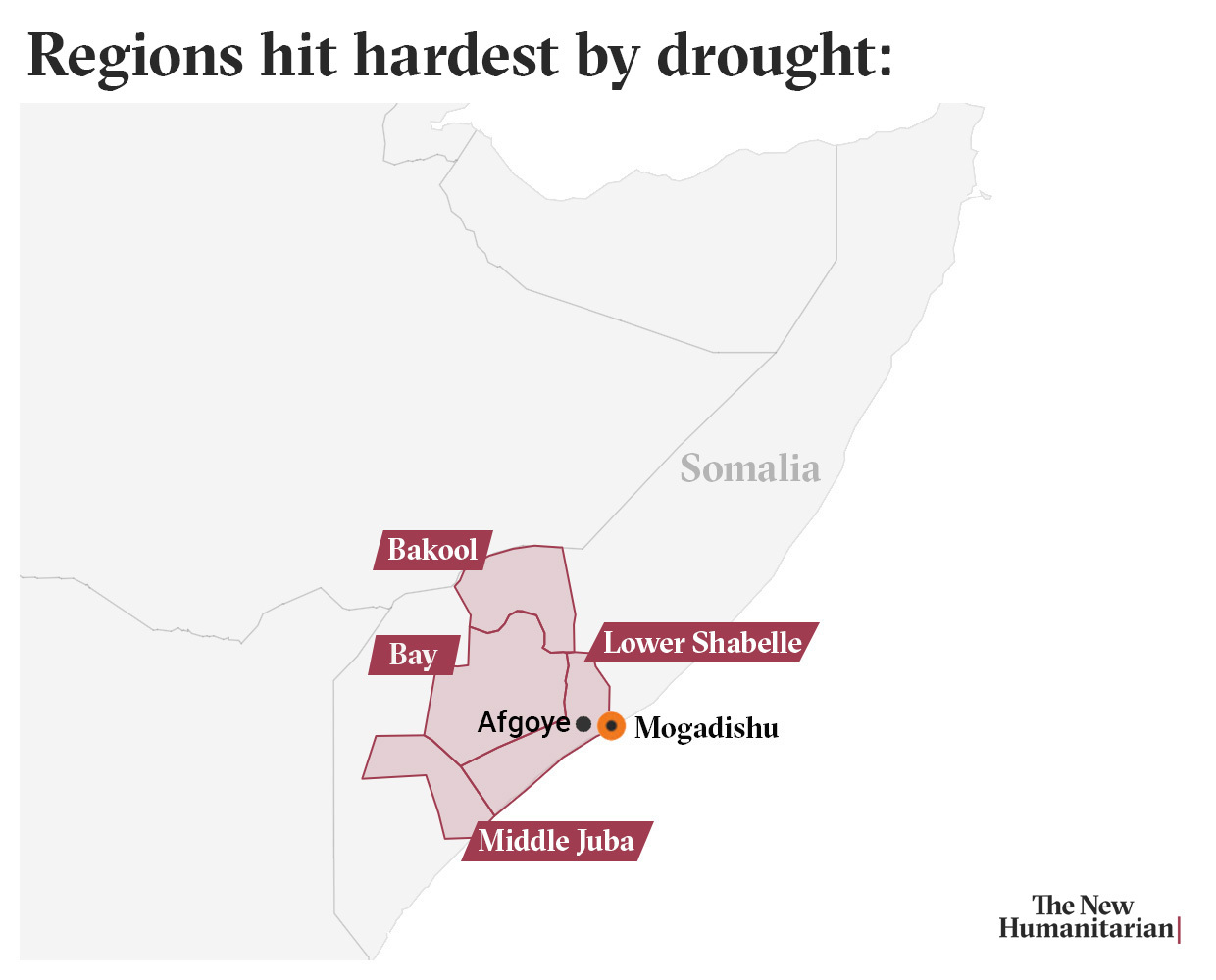 Drought map of Somalia