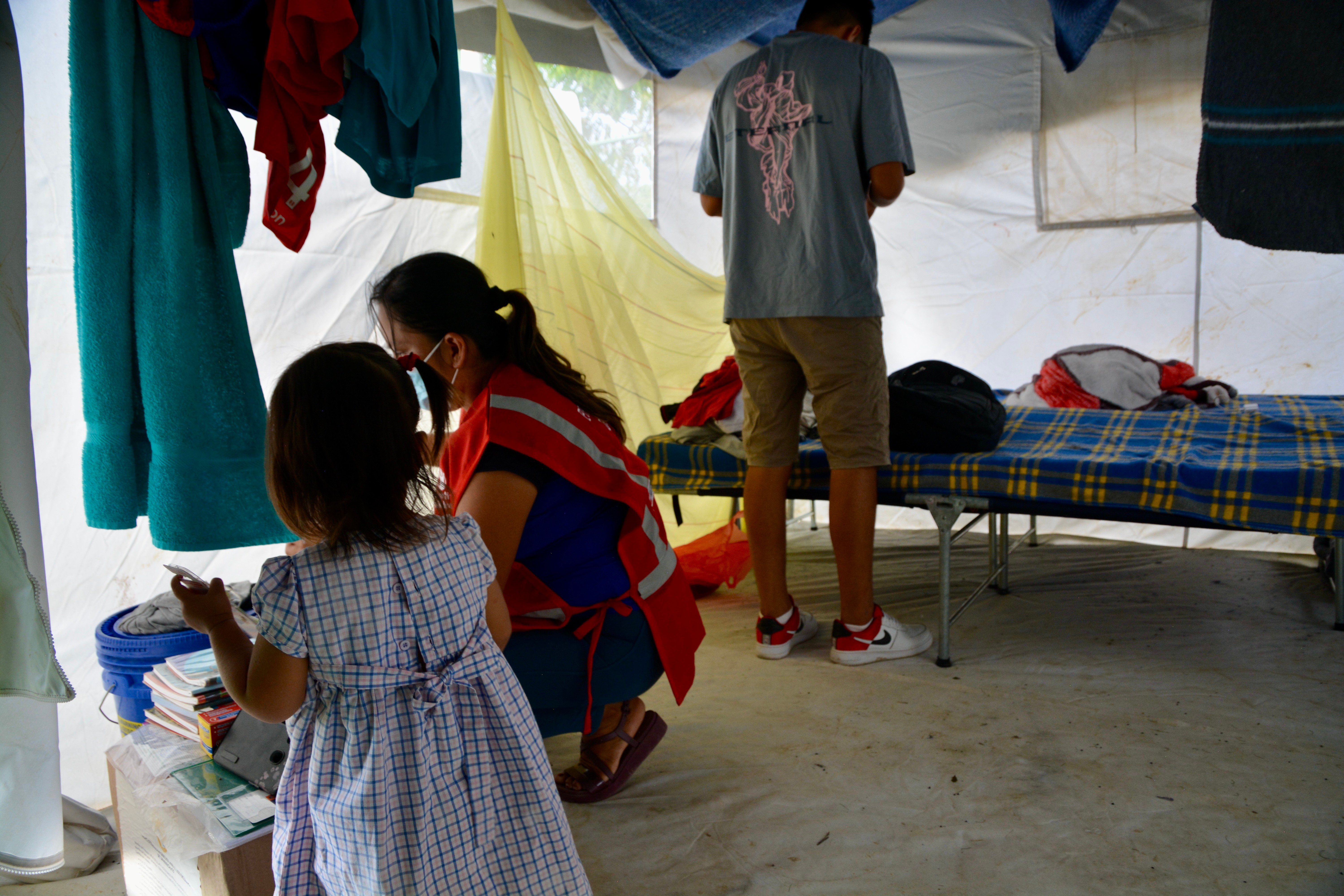 After losing their home in the earthquake that hit Amazonas in late 2021, this family spent months in this tent in San Luis. Far away from their original community, they were then asked to move to prefab housing even further away.