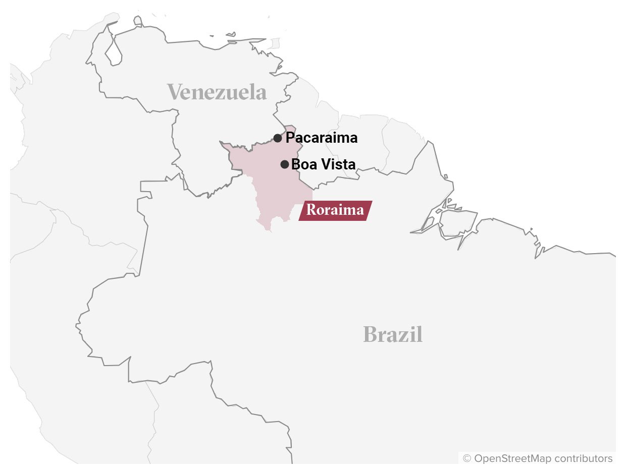 venezuela brazil map 