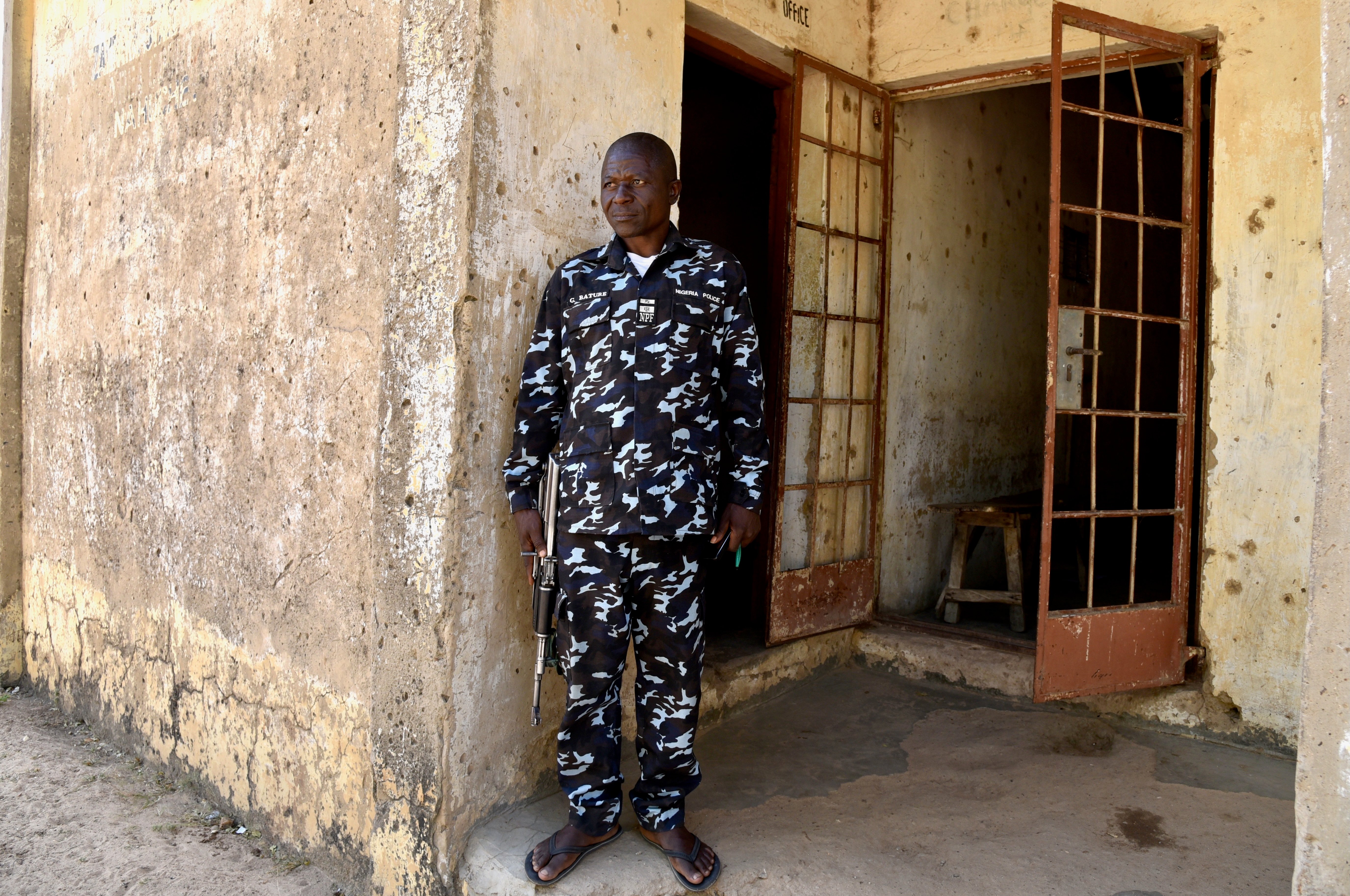 Nahuche police station: The Nigerian police force is outgunned by the bandits they are supposed to confront.