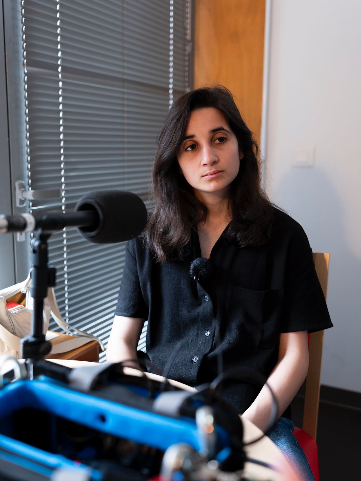 Rita recording a podcast in Marseille.