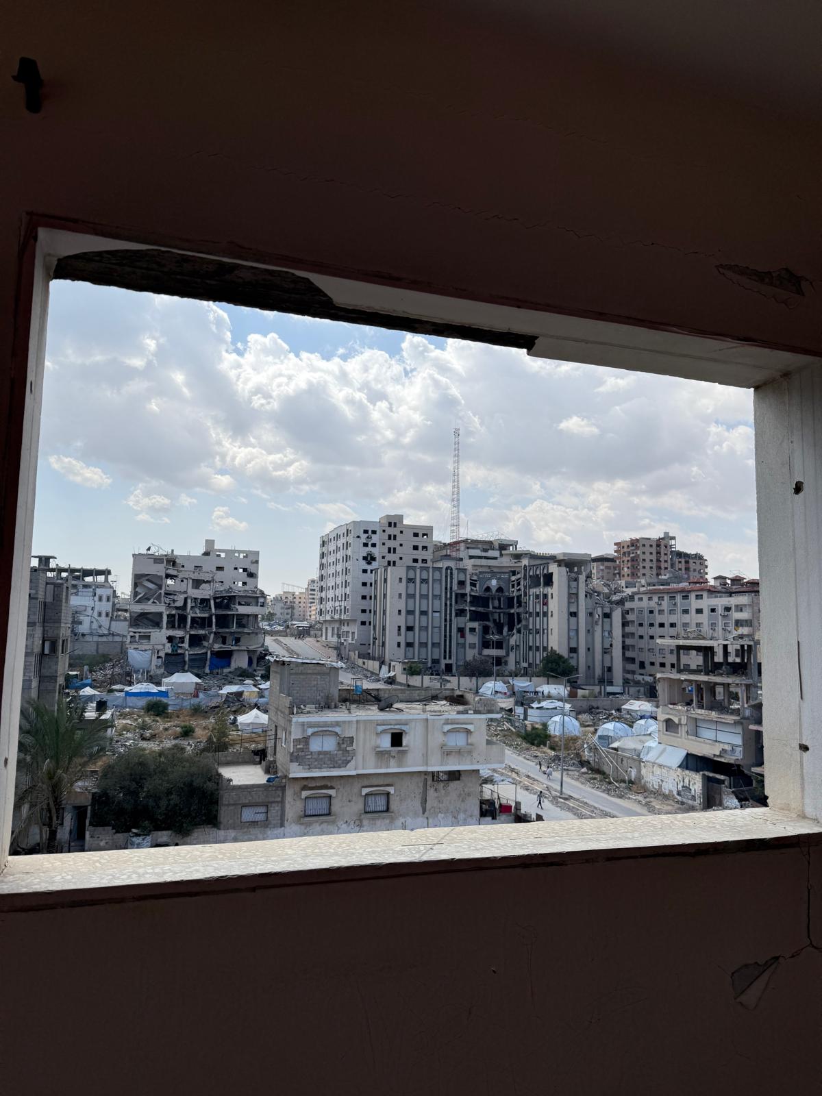 A photo sent to Rita by her friend of a view of Gaza City from the window of her friend's home.