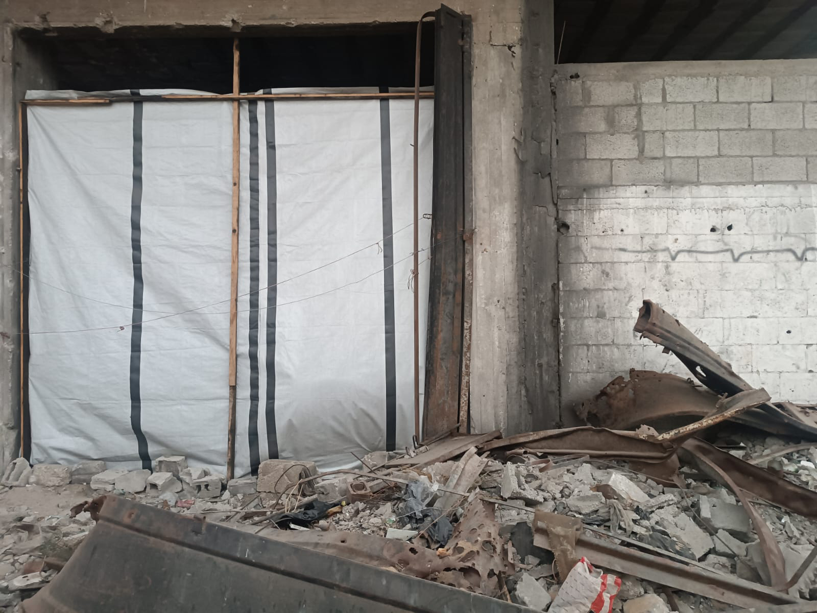The shelter in the al-Nasr neighbourhood of Gaza City where Sumaya and her family lived after being displaced from Jabalia.