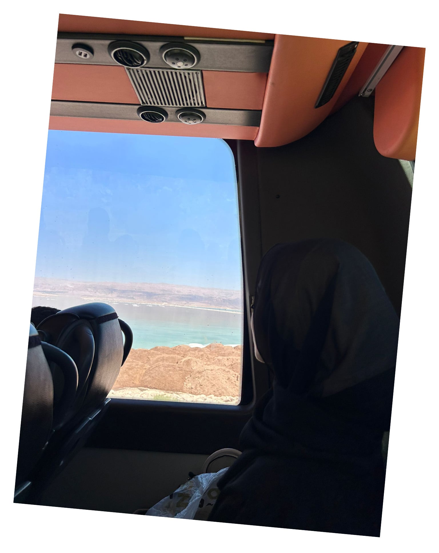  The Dead Sea, as seen from the bus ride to Jordan as Nour evacuated from Gaza.