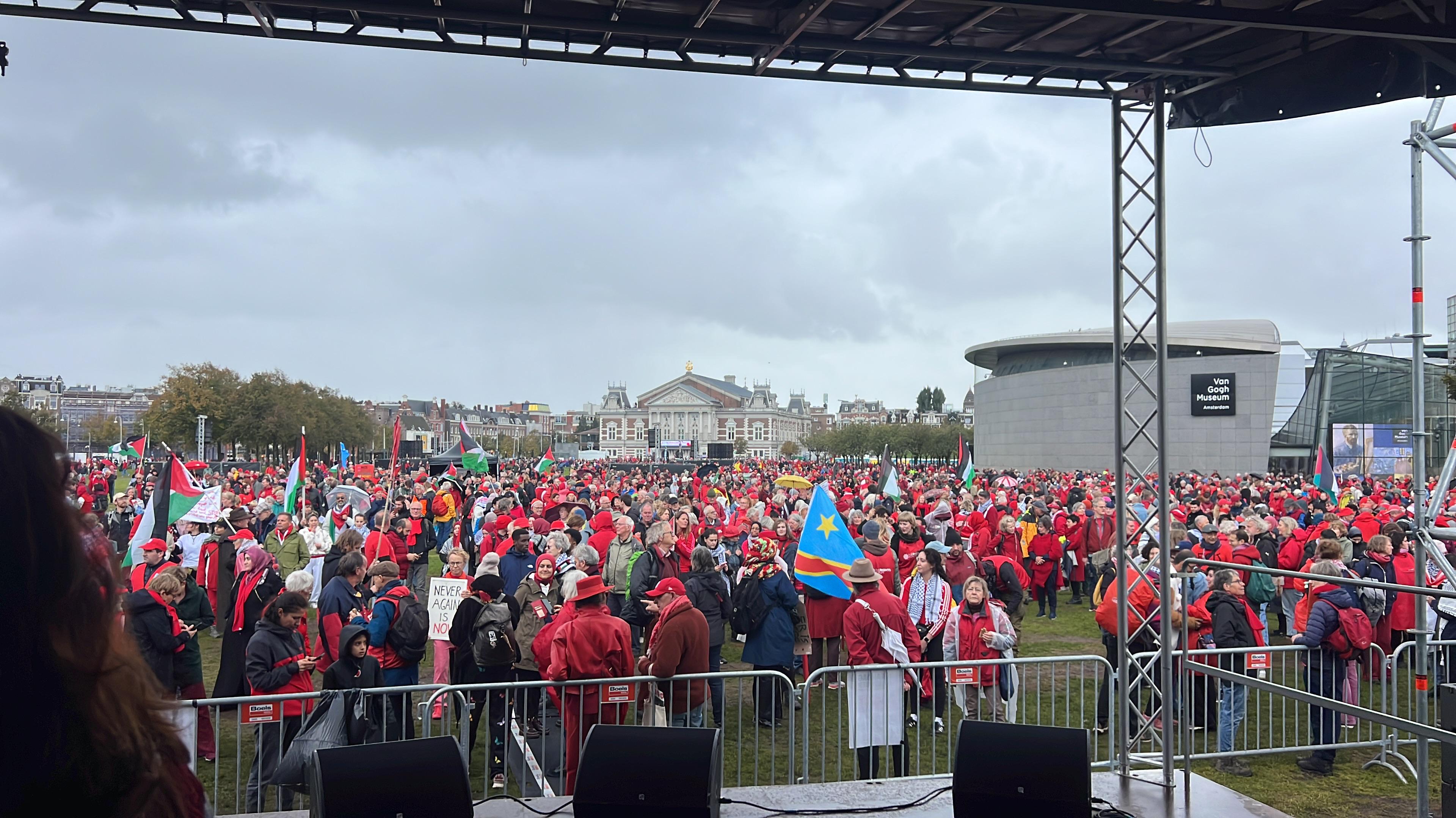 A photo Rita Baroud took from the stage of a protest for Palestine in Amsterdam attended by 250,000 people on 5 October 2025.