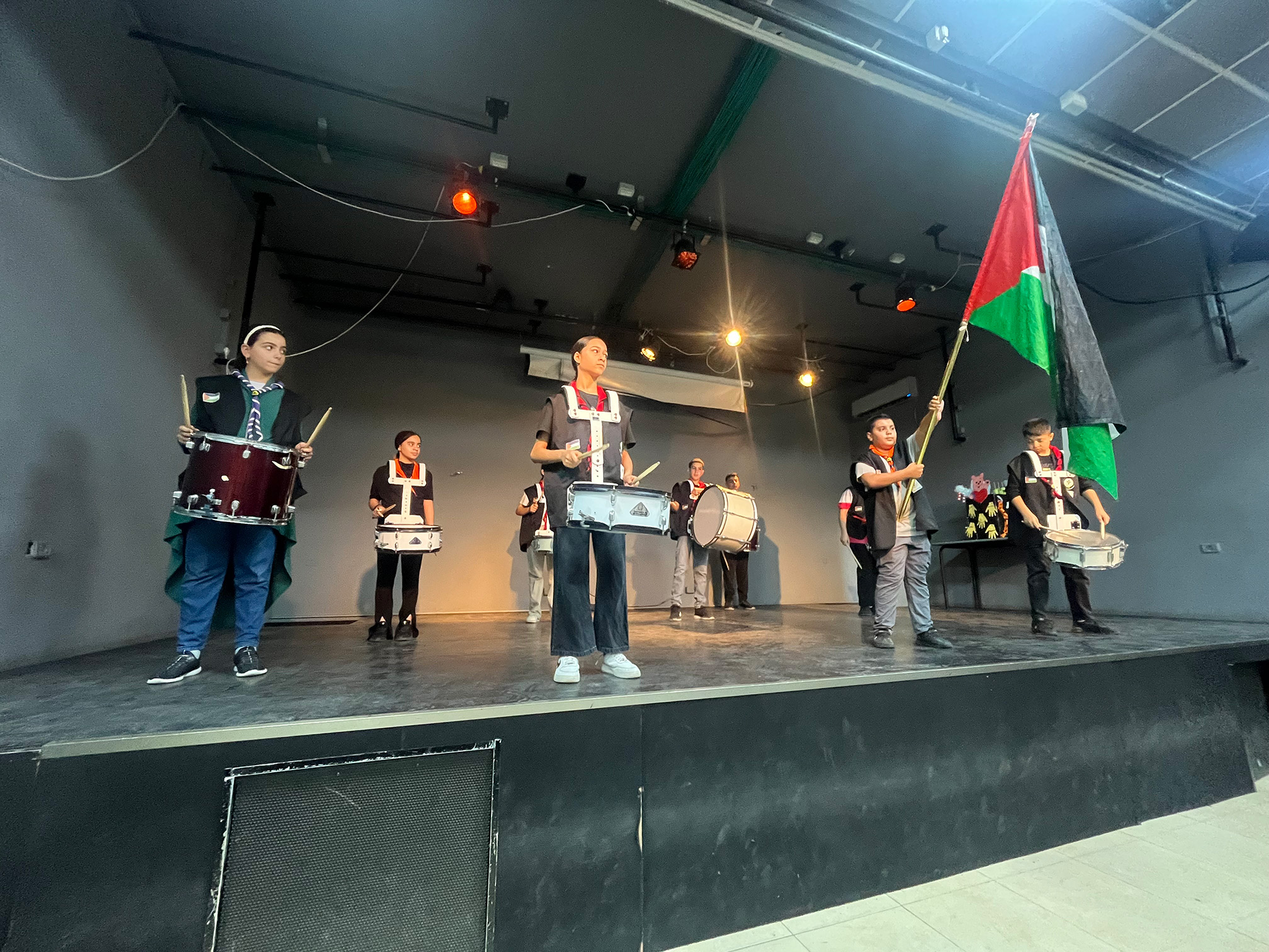 Youth performers in Balata summer camp.