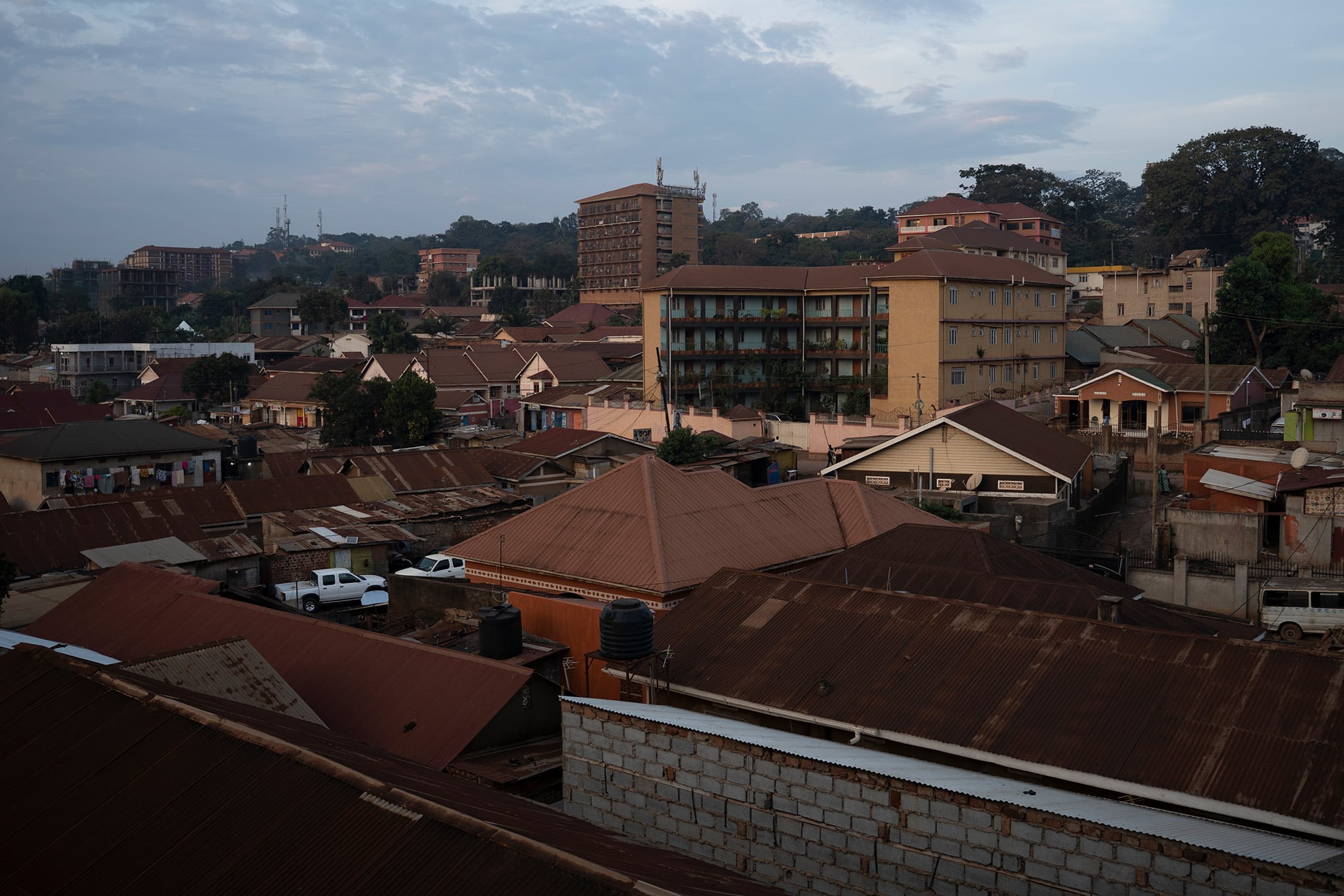 The view from Tayseer’s balcony in Kampala.