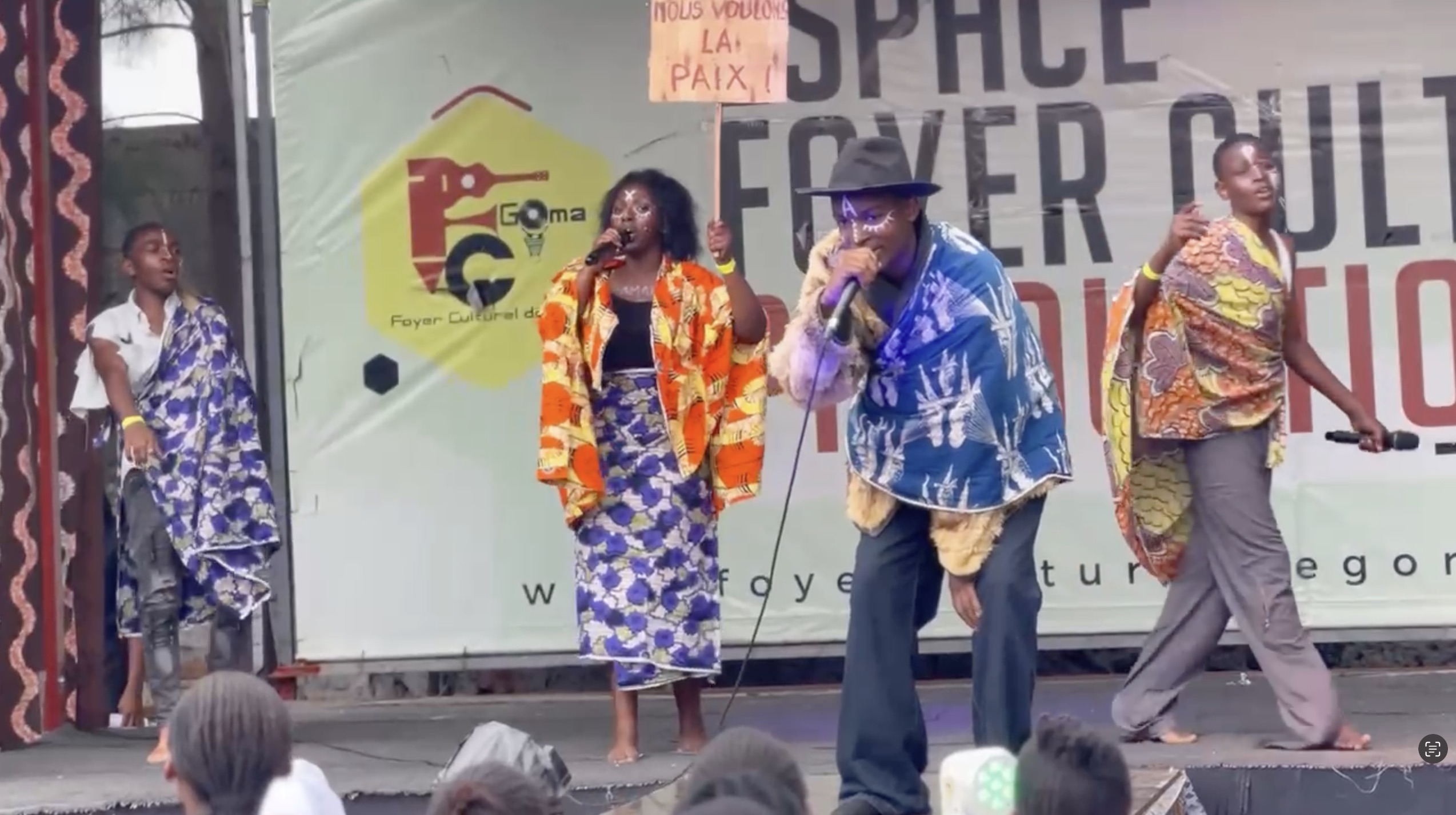 A group of students perform a song for peace at the Art’Elite inter-school cultural festival in Goma, the largest city in eastern DRC.