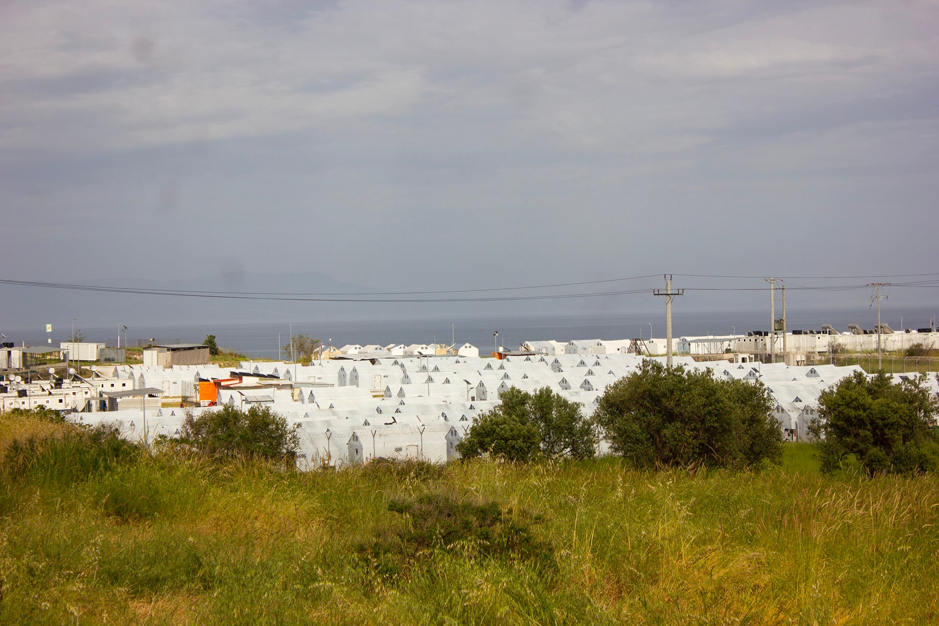 Photo from afar of a camp