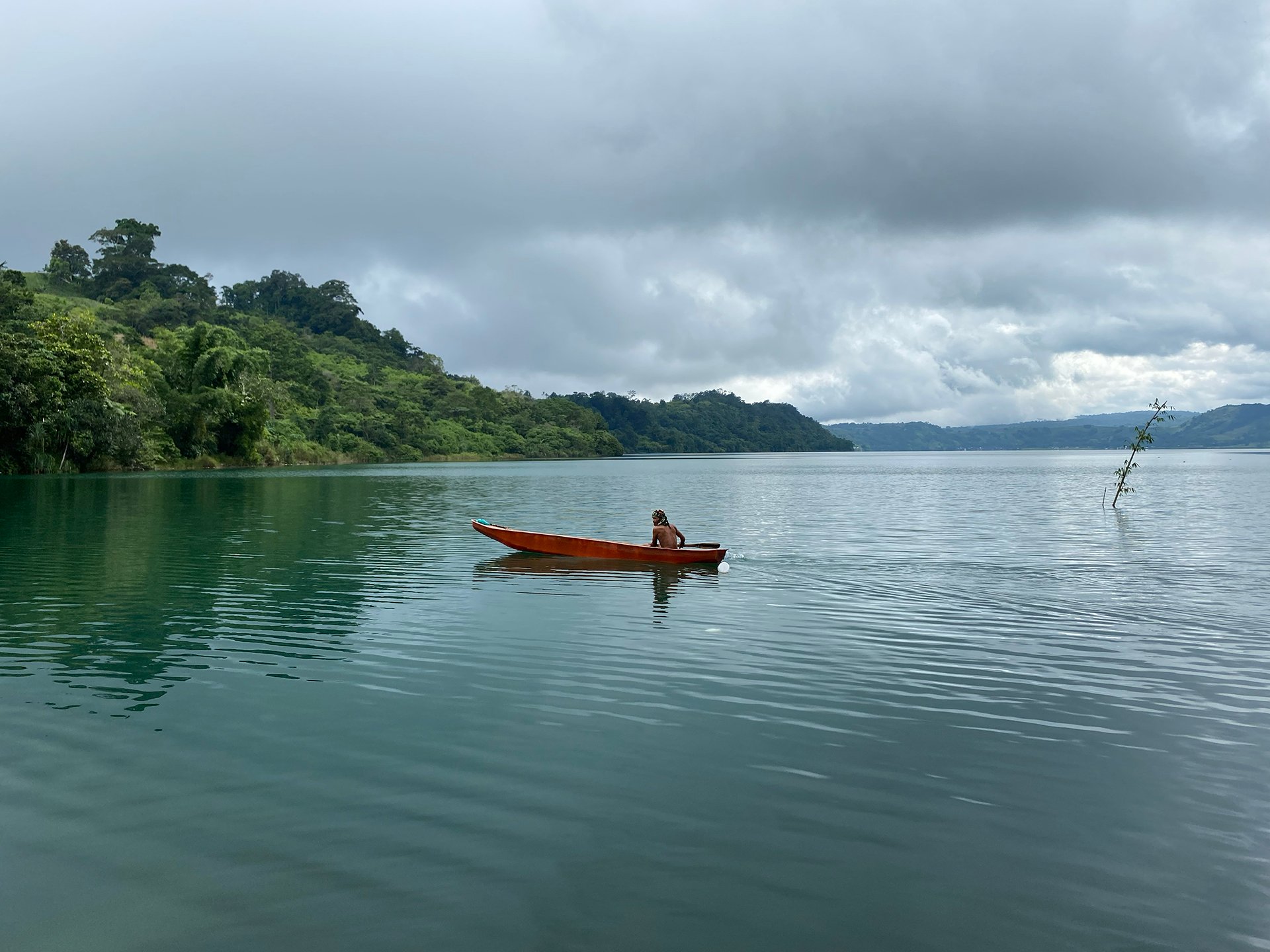 A man steers his boat across Lake Lanao. The areas surrounding the lake are home to Lanao del Sur’s ISIS affiliate, which a number of groups have been working to weaken.