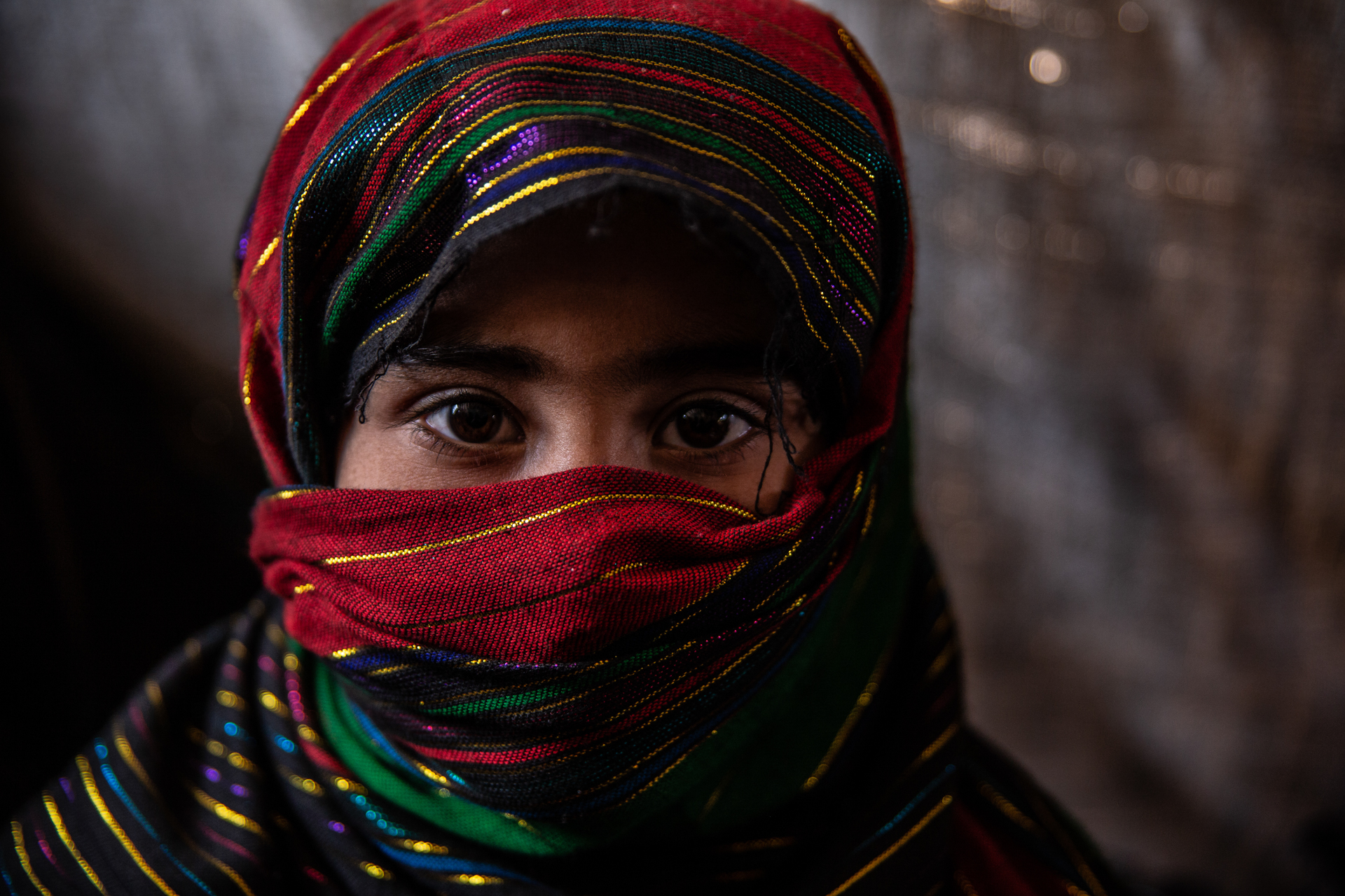 A portrait of a young girl close up