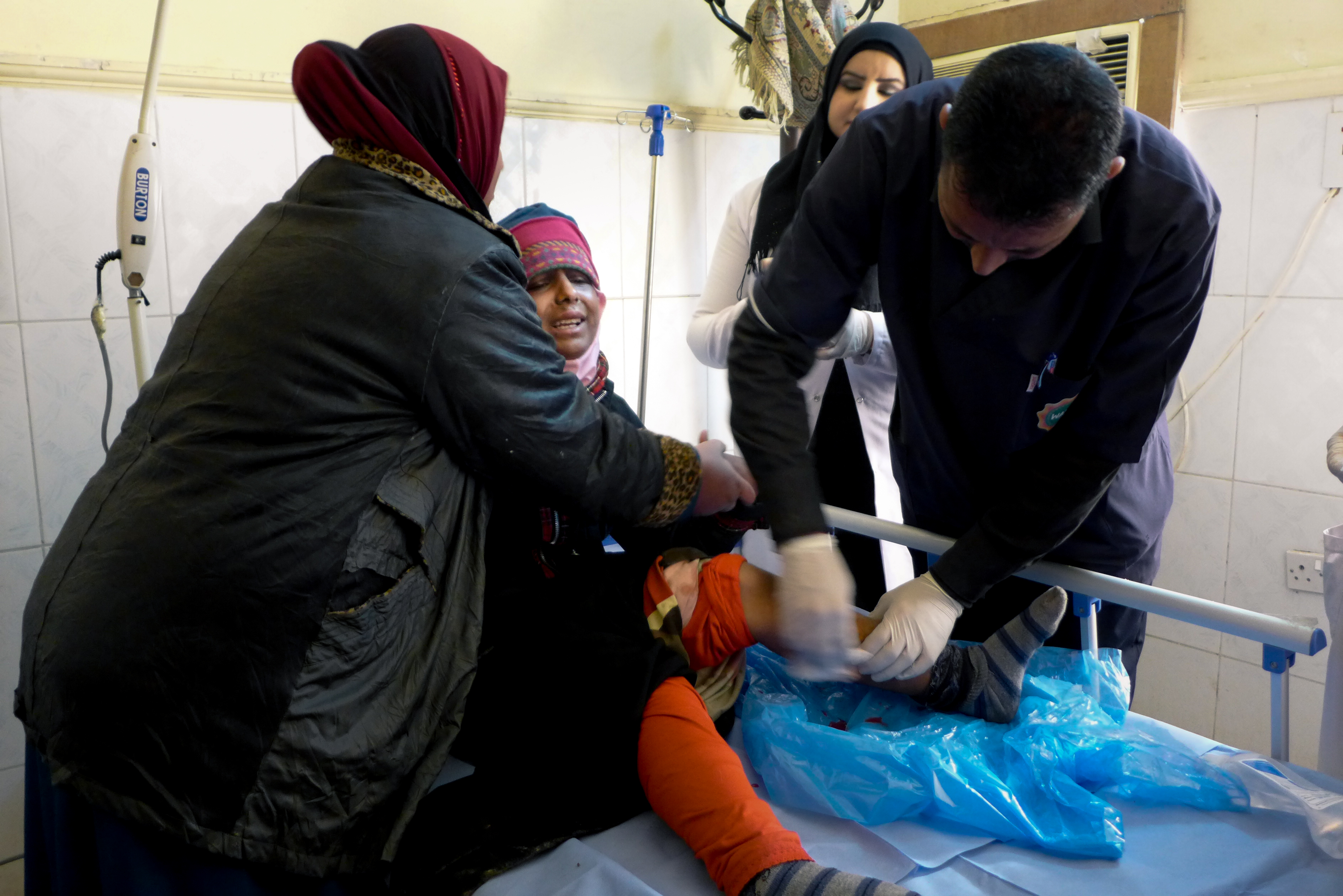 Girl's leg is treated