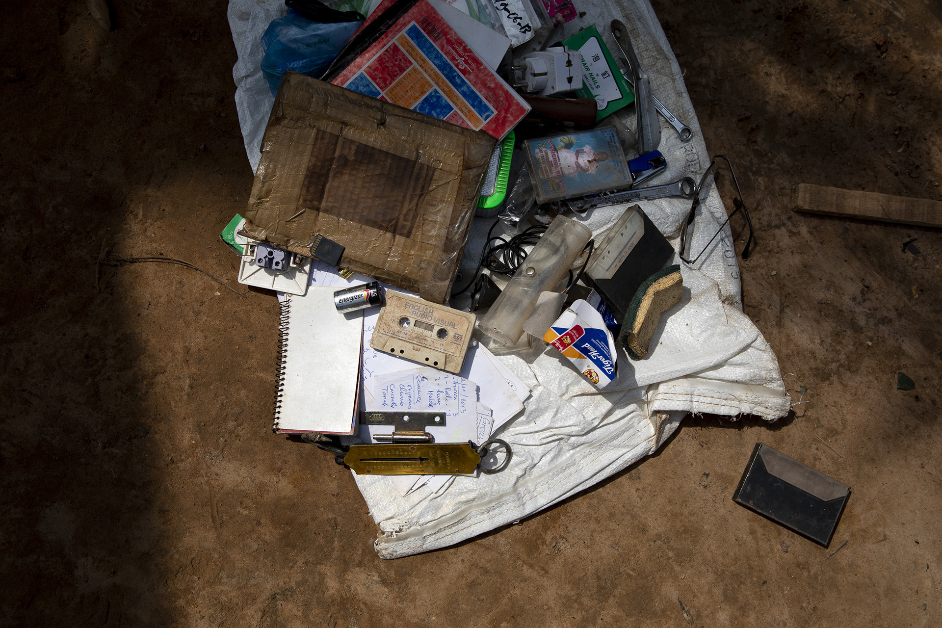 Items rescued by Aubin Kongbia, 51, from his flooded house.