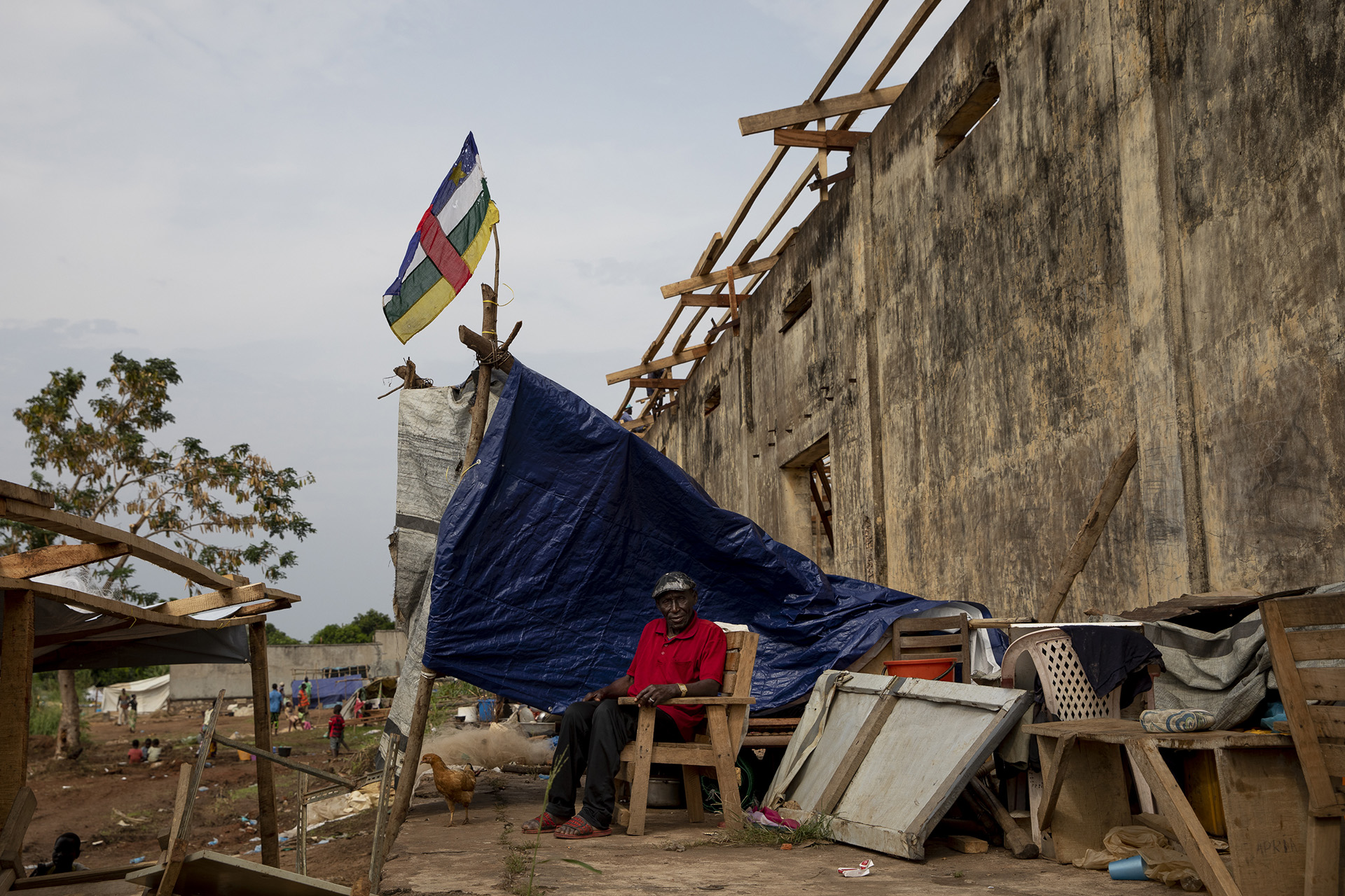 Bernard Toungba, 70 years-old, is sheltered at Socada with his children and grand-children.