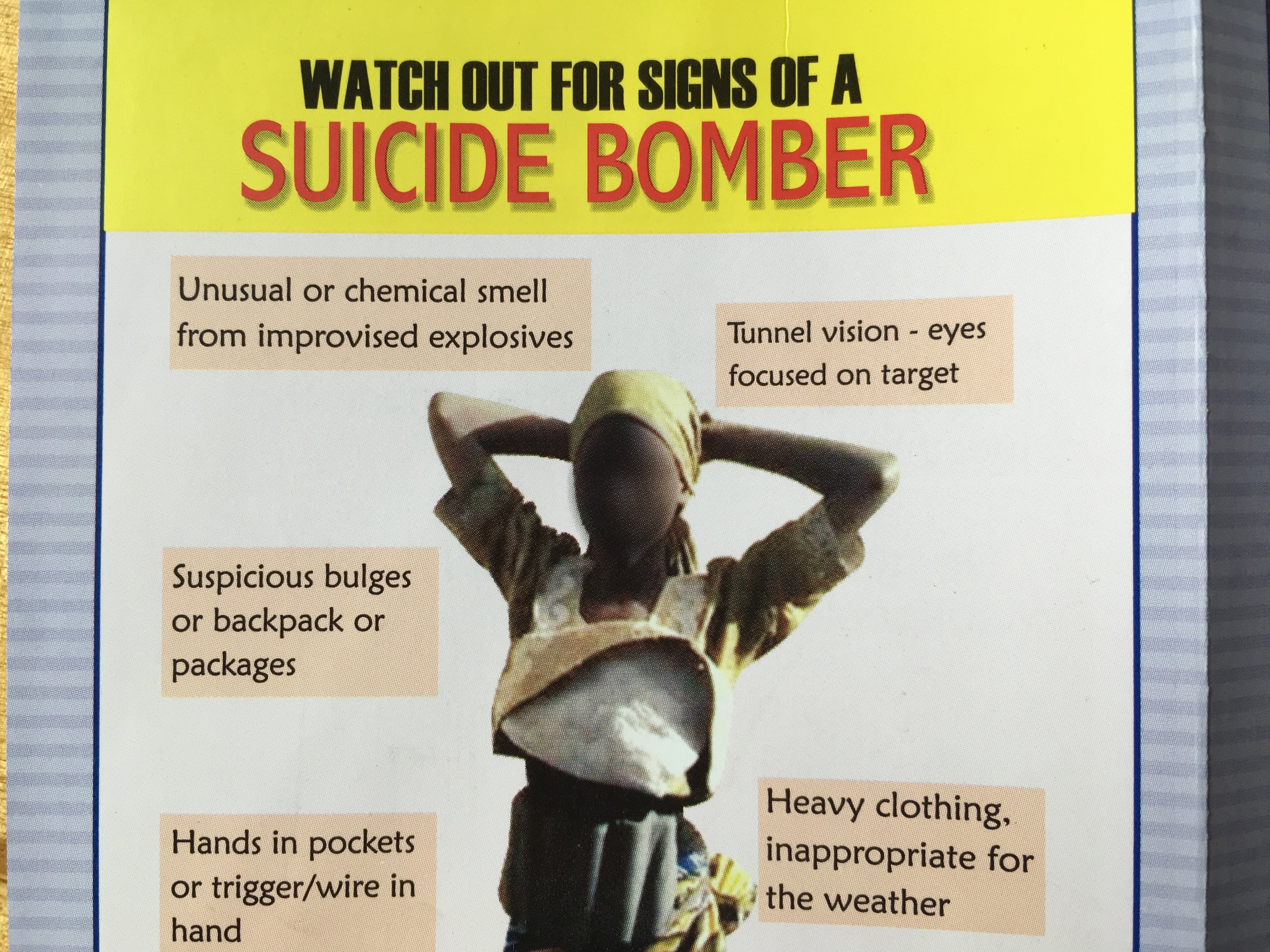 Suicide bomber flyer