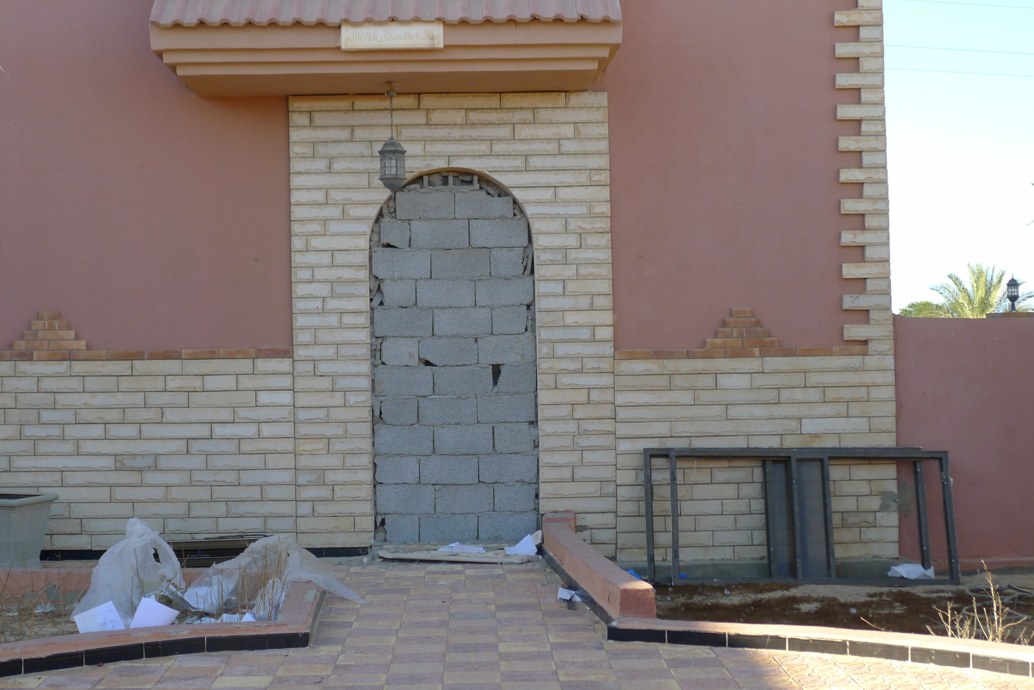 A bricked up doorway