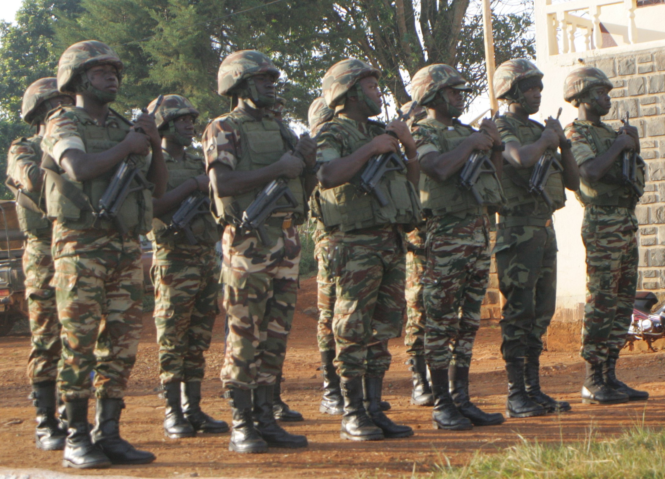 Cameroon soldiers on parade Cameroon soldiers on parade