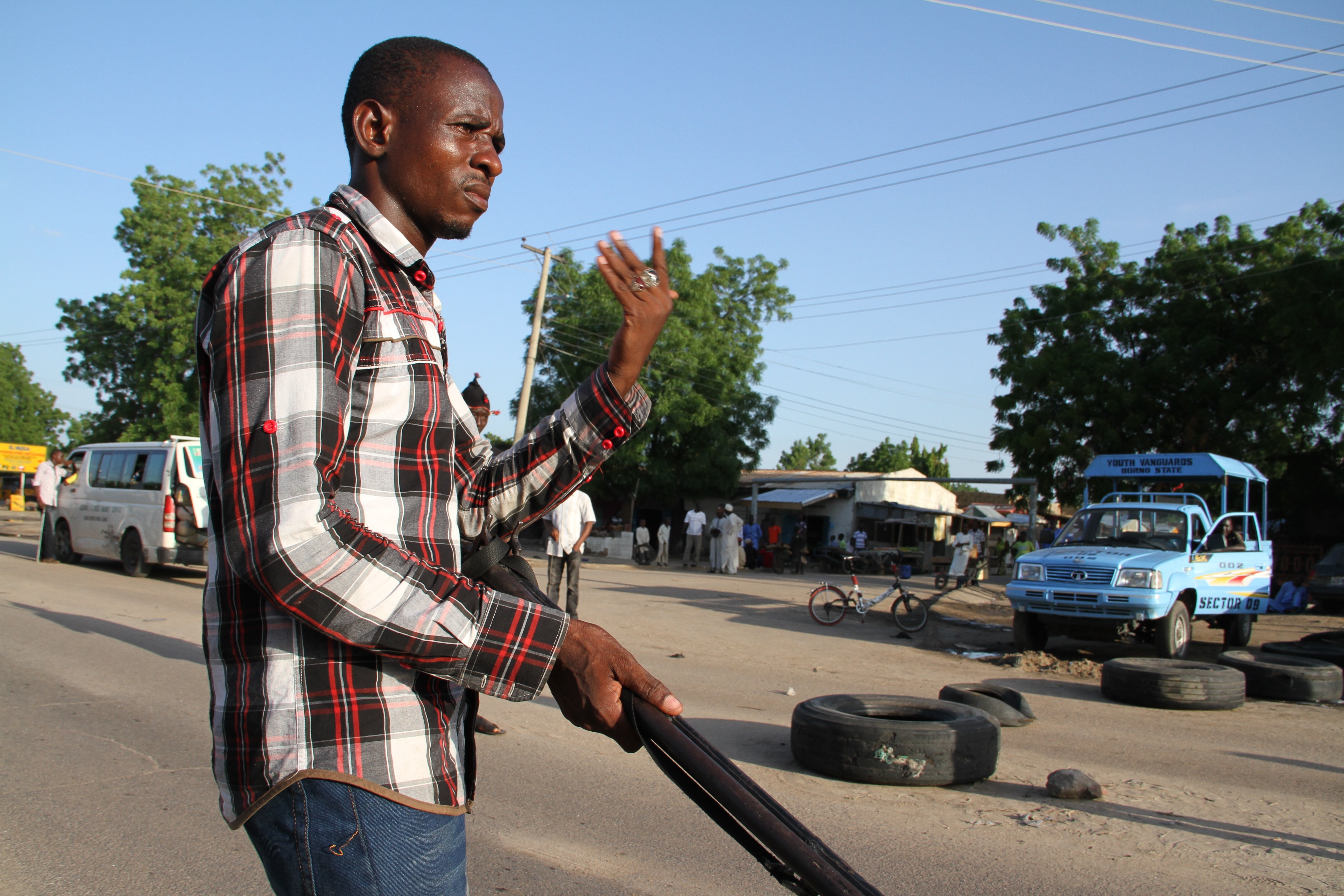 CJTF roadblock Maiduguri