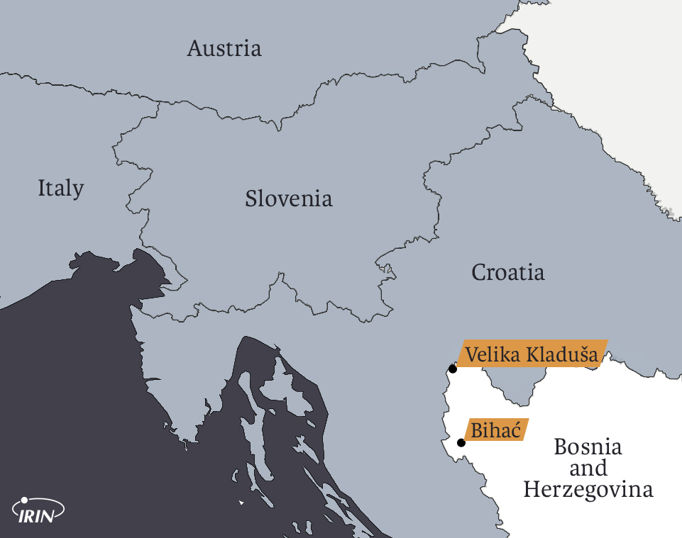 Map of Bosnian Croatian border