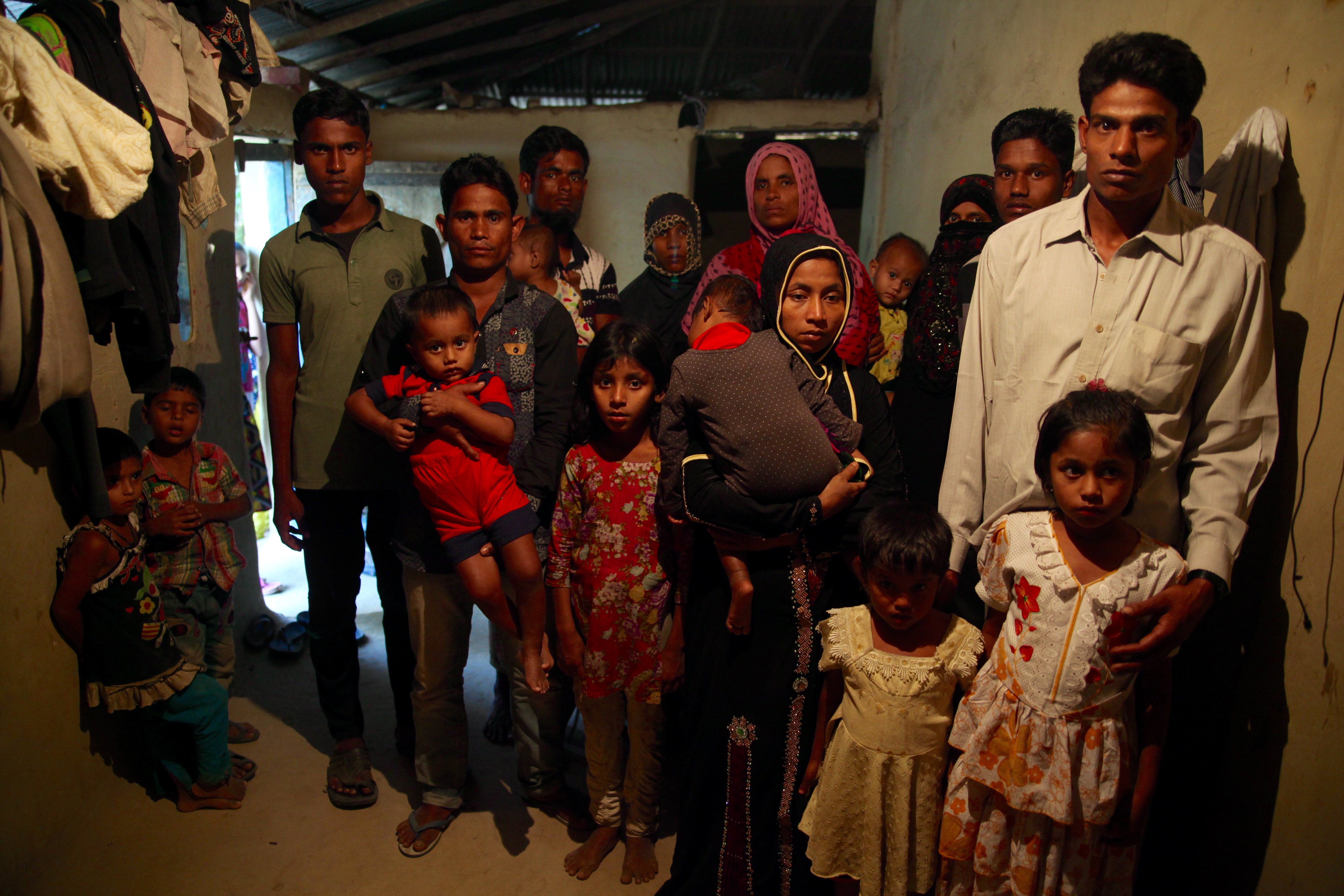 A group of Rohingya who fled Myanmar have taken refuge in the village of Hazi Para