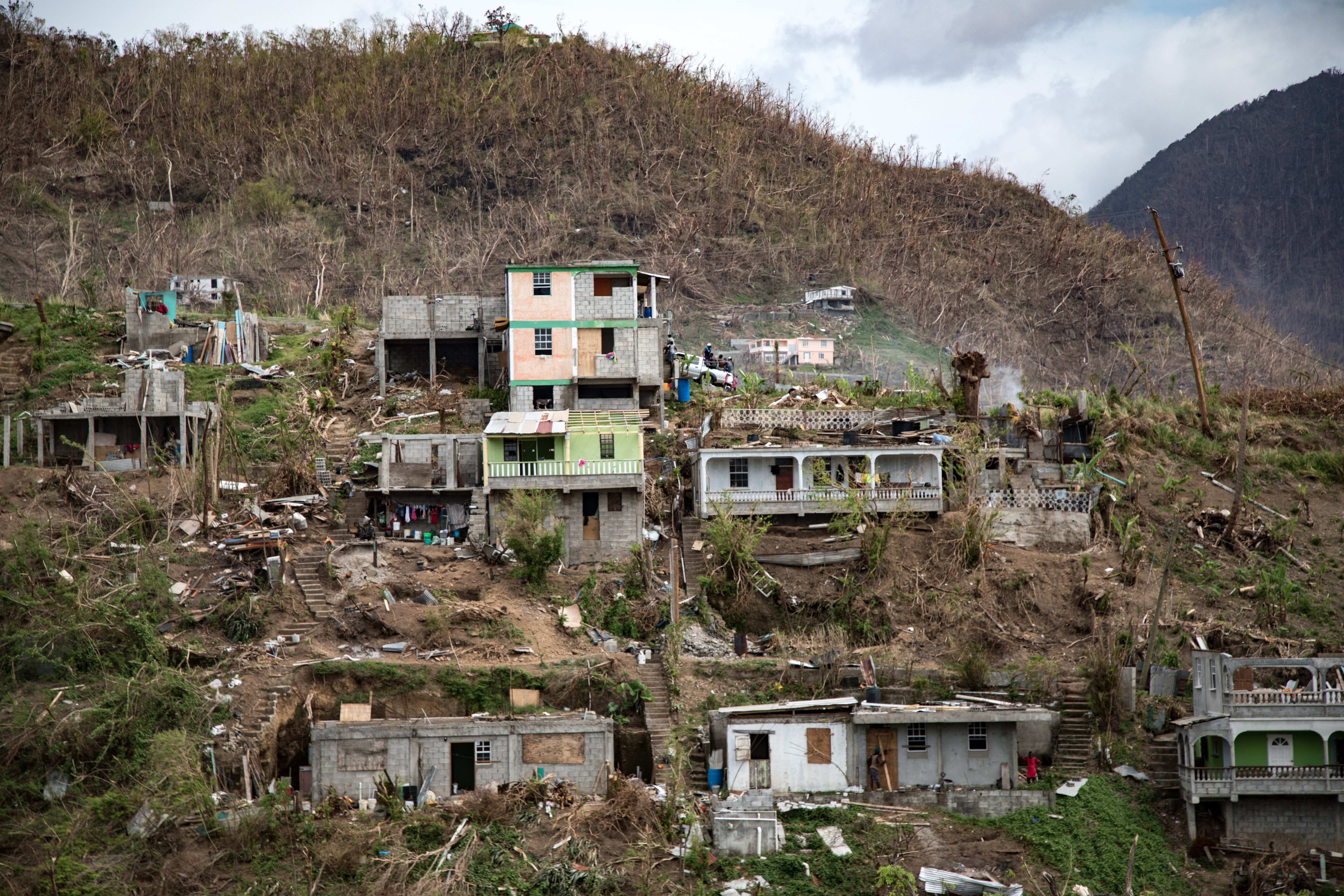 Destruction on Dominica after hurricane