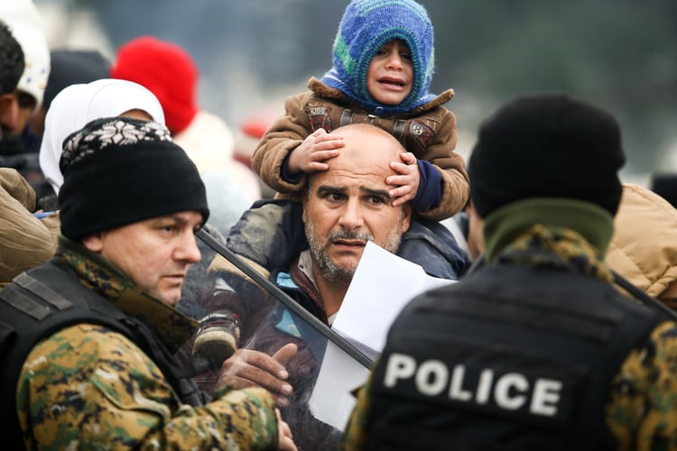 A man holding a child 