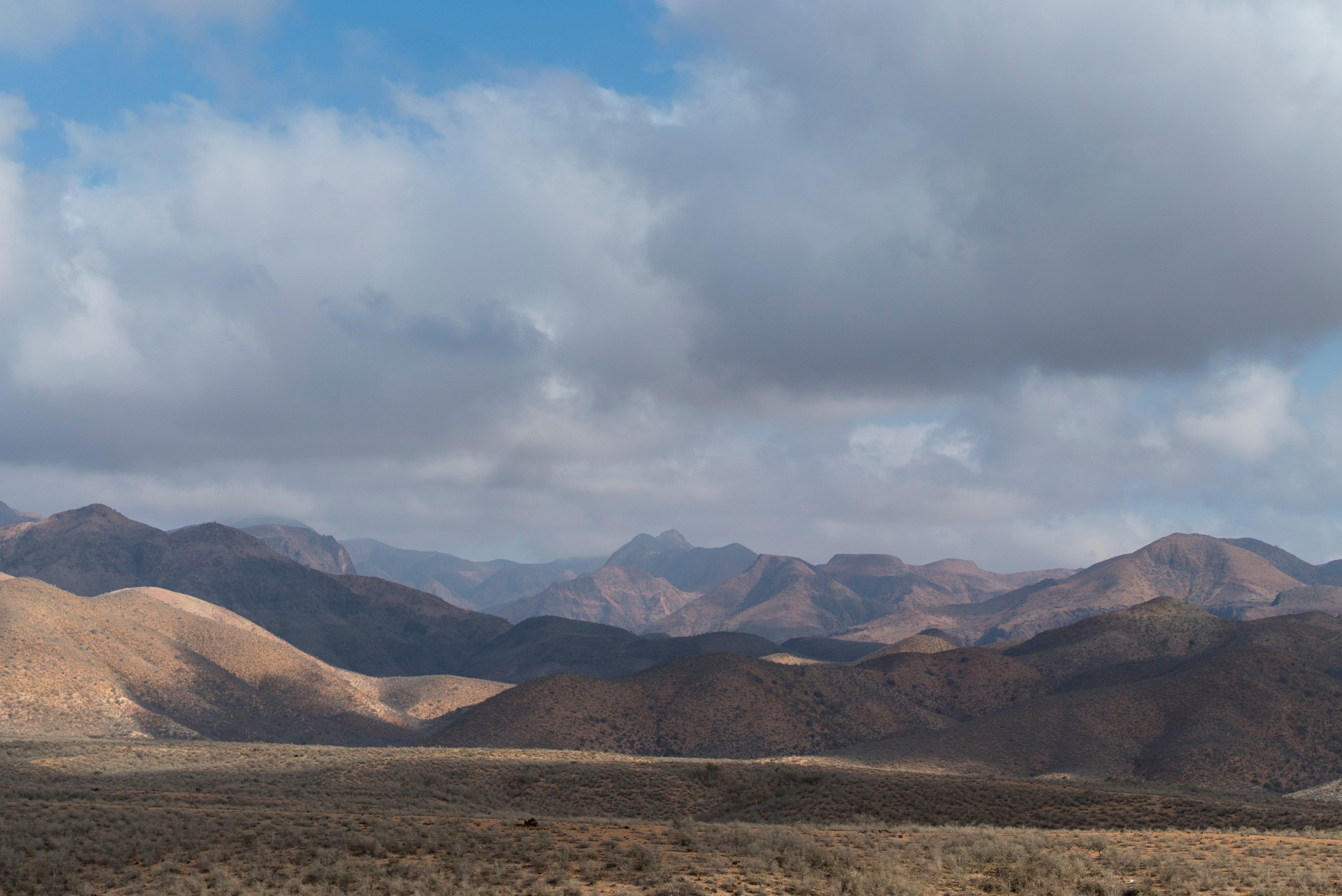 Hills and mountains with cloud shadows n