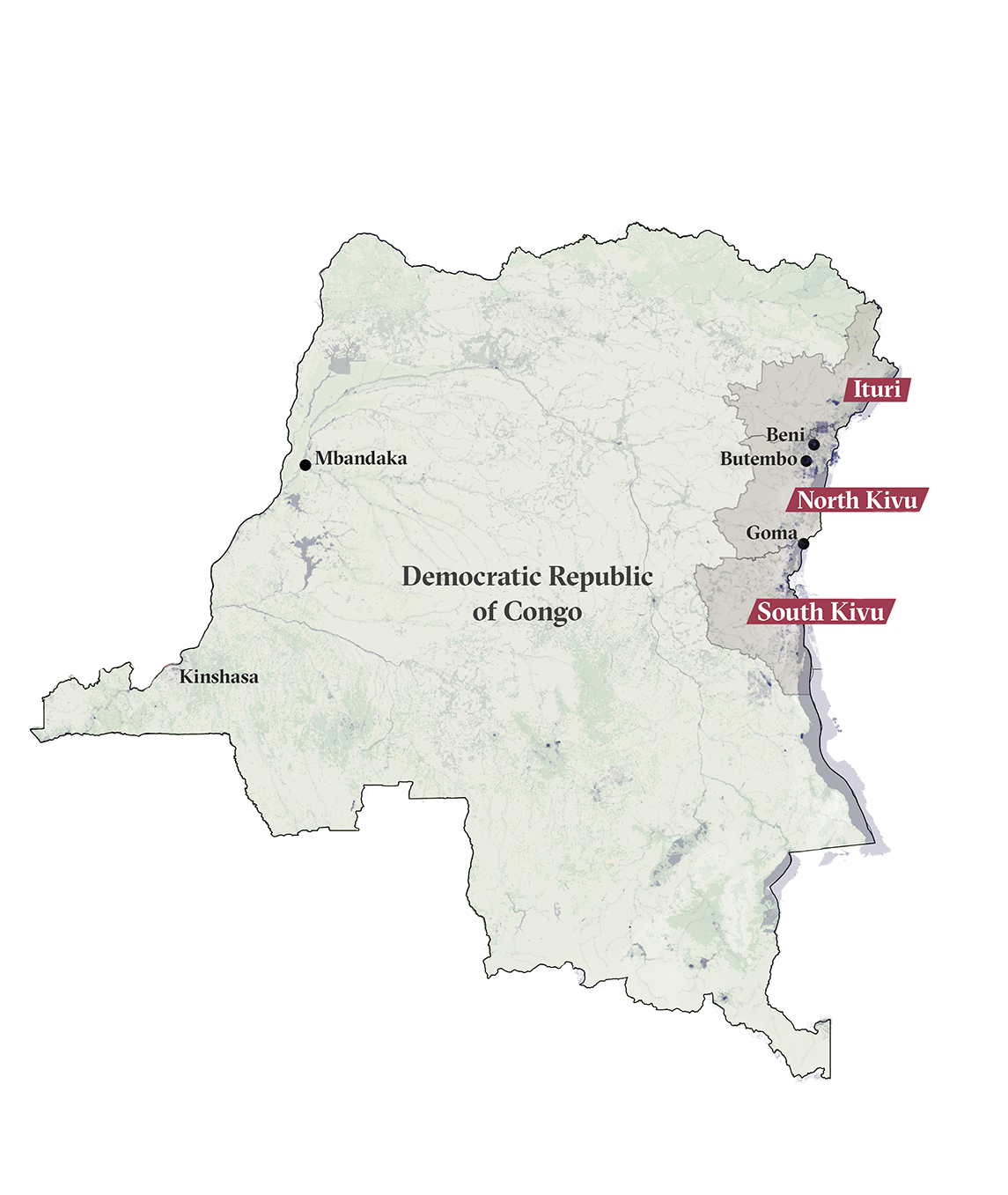 Map of the Democratic Republic of Congo