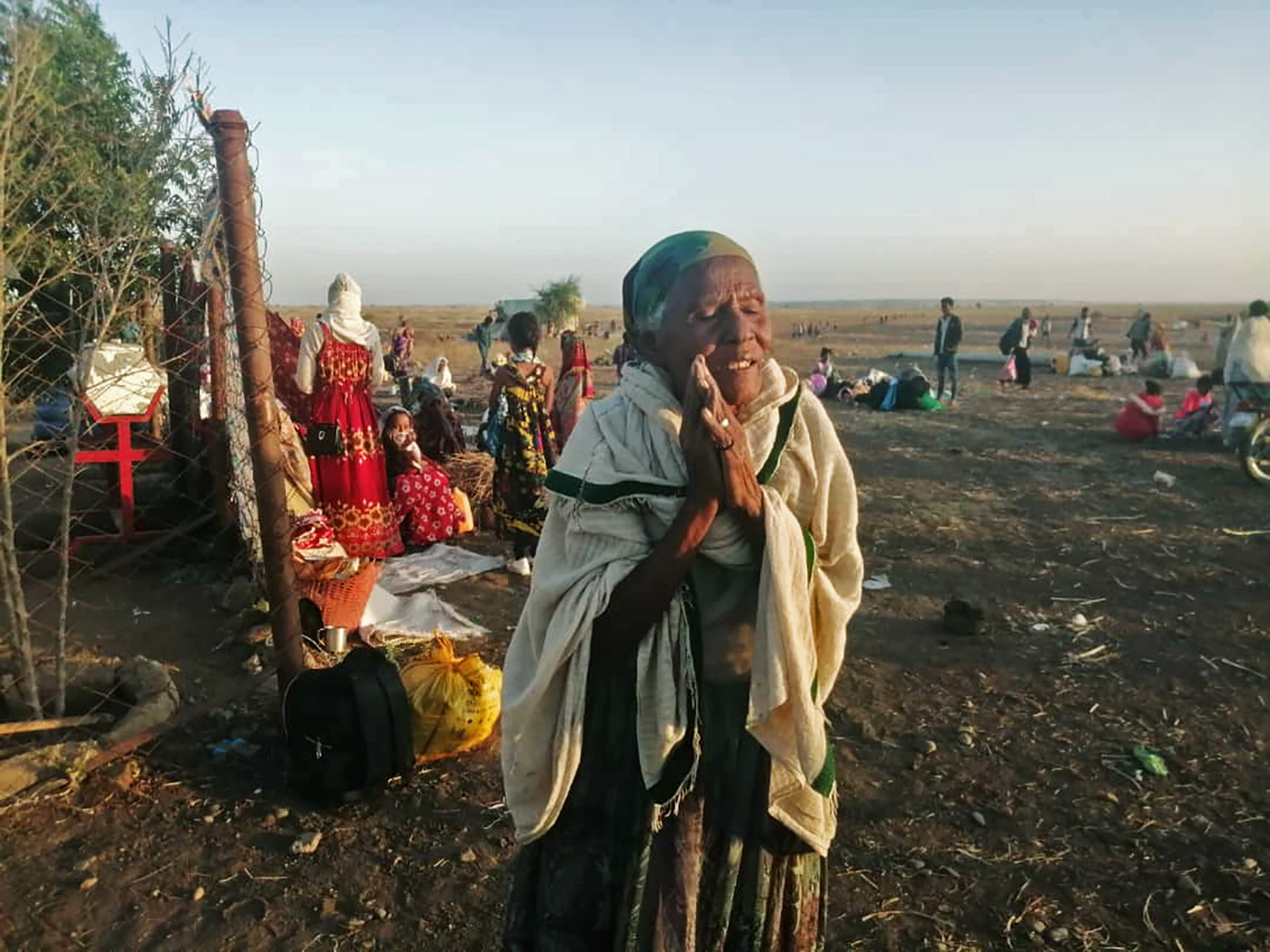 A photo of sixty-five-year-old Tishpho Gabriel who said she “witnessed horrible things” when fighting broke out in her town of Humera, close to the Sudanese border