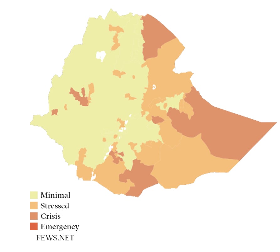 Food security map of Ethiopia