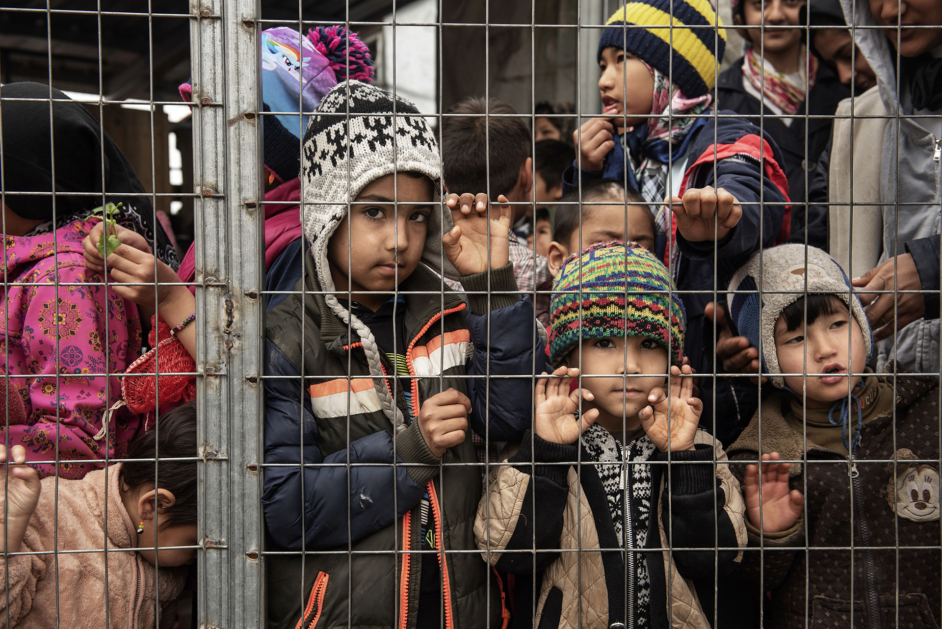 Children pictured in March at Europe's Moria