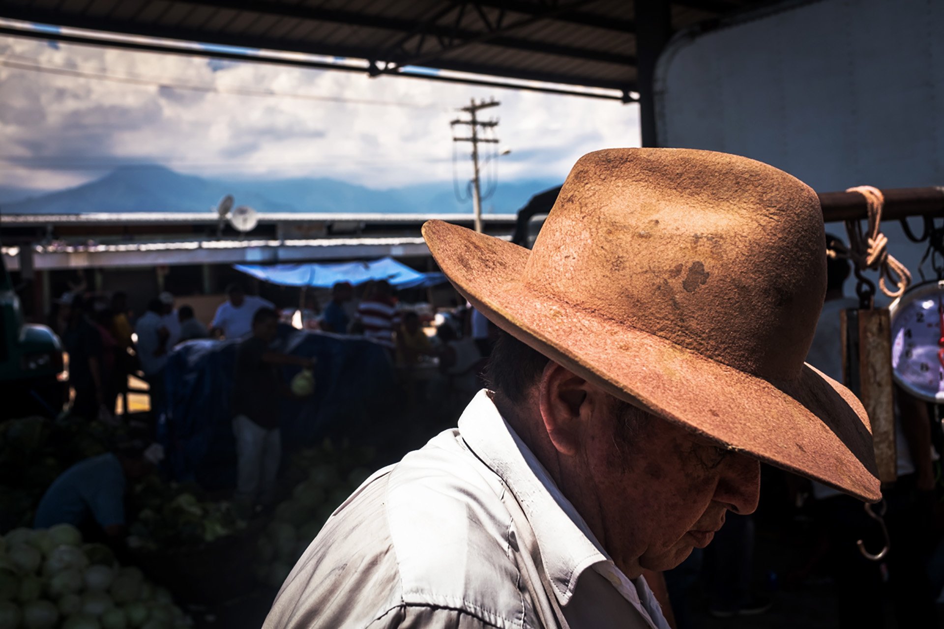 A farmer at the Centro de Abastecimientos in San Pedro Sula, the major hub in which produce from all over the country is sorted and sent to markets and grocery stores