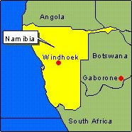 Country Map - Namibia (Windhoek)