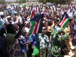 [Sudan] Celebrating the inaugration of the southern parliament in Juba, September 2005.
