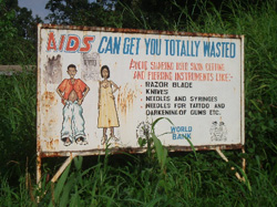 [Sierra Leone] HIV/AIDS billboard in Freetown. [Date picture taken ...
