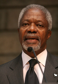 [Kenya] United Nations Secretary-General Kofi Annan addressing the opening ceremony of the 12th session of the United Nations conference on climate change, Kenya, 15 November 2006. Annan announced the ‘Nairobi Framework’. Six UN agencies have launched