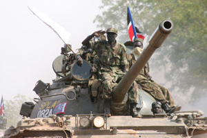 [Sudan] SPLM/A fighters entering Juba on 4 December 2005.