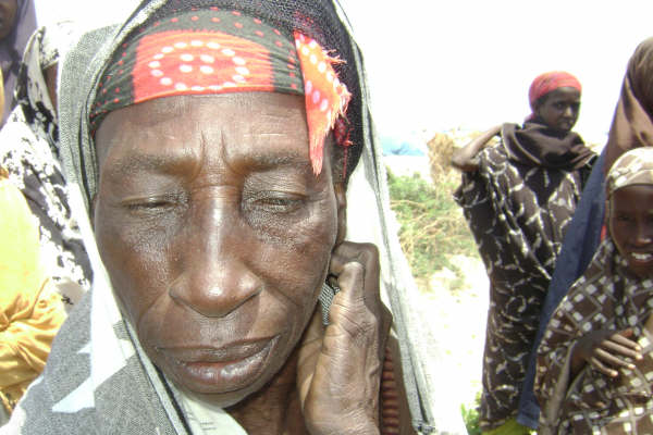 An IDP family, who fled their home in Mogadishu, in a makeshift hut in Burbishaaro, 20 km north of the Somali capital. Part of an IDP camp on the northern outskirts of Mogadishu.