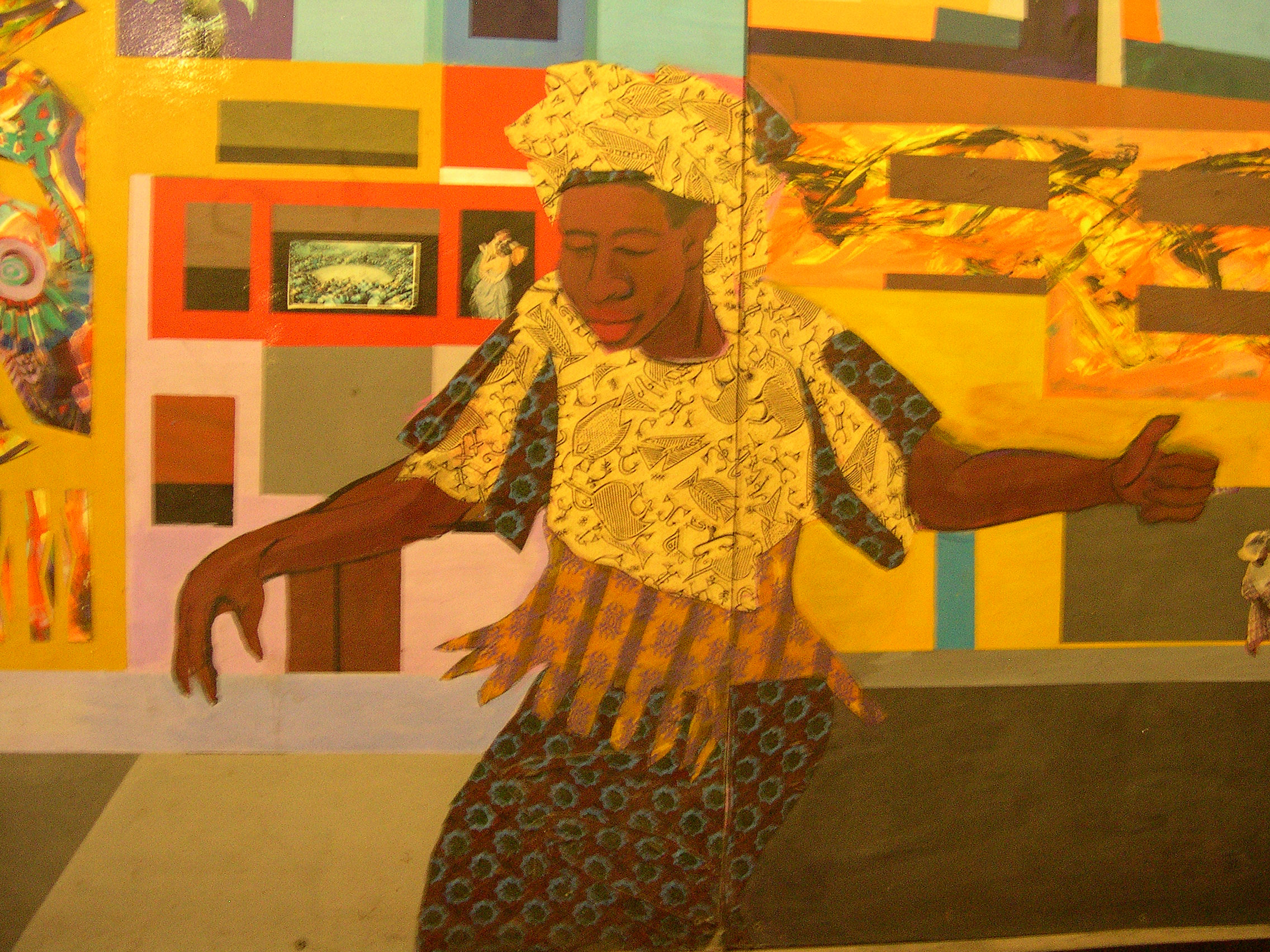 A mural depicting a woman in African dress in the Washington DC ...