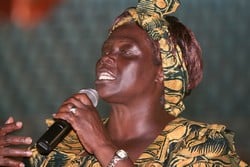 [Kenya] Wangari Maathai, the 2004 Nobel peace price winner for her contribution to sustainable development, democracy and peace, on the fourth day of the World Social Forum held in Nairobi, Kenya, 23 January 2007.
