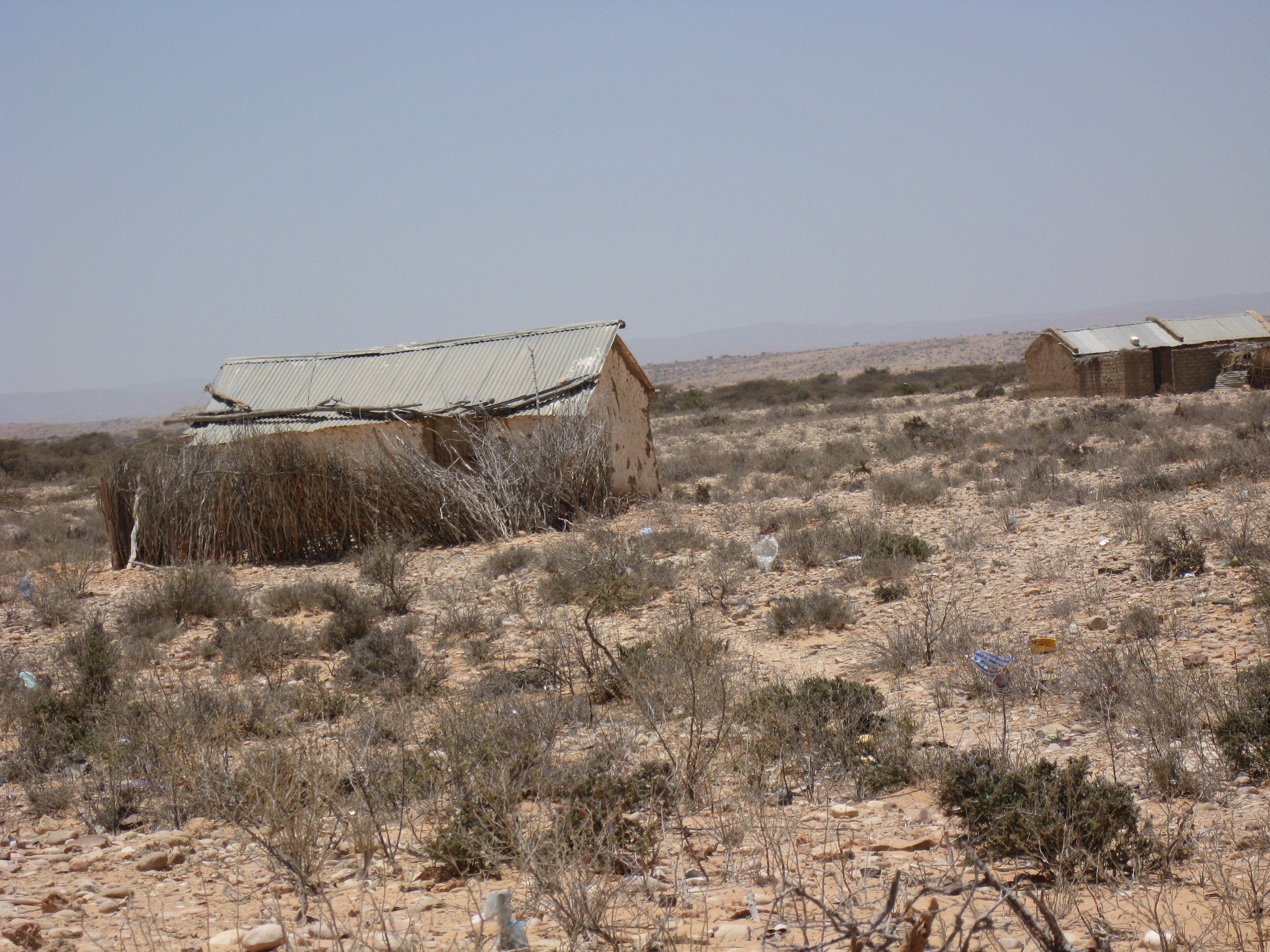 Abandoned houses due to drought in Hamure village, Somalia.