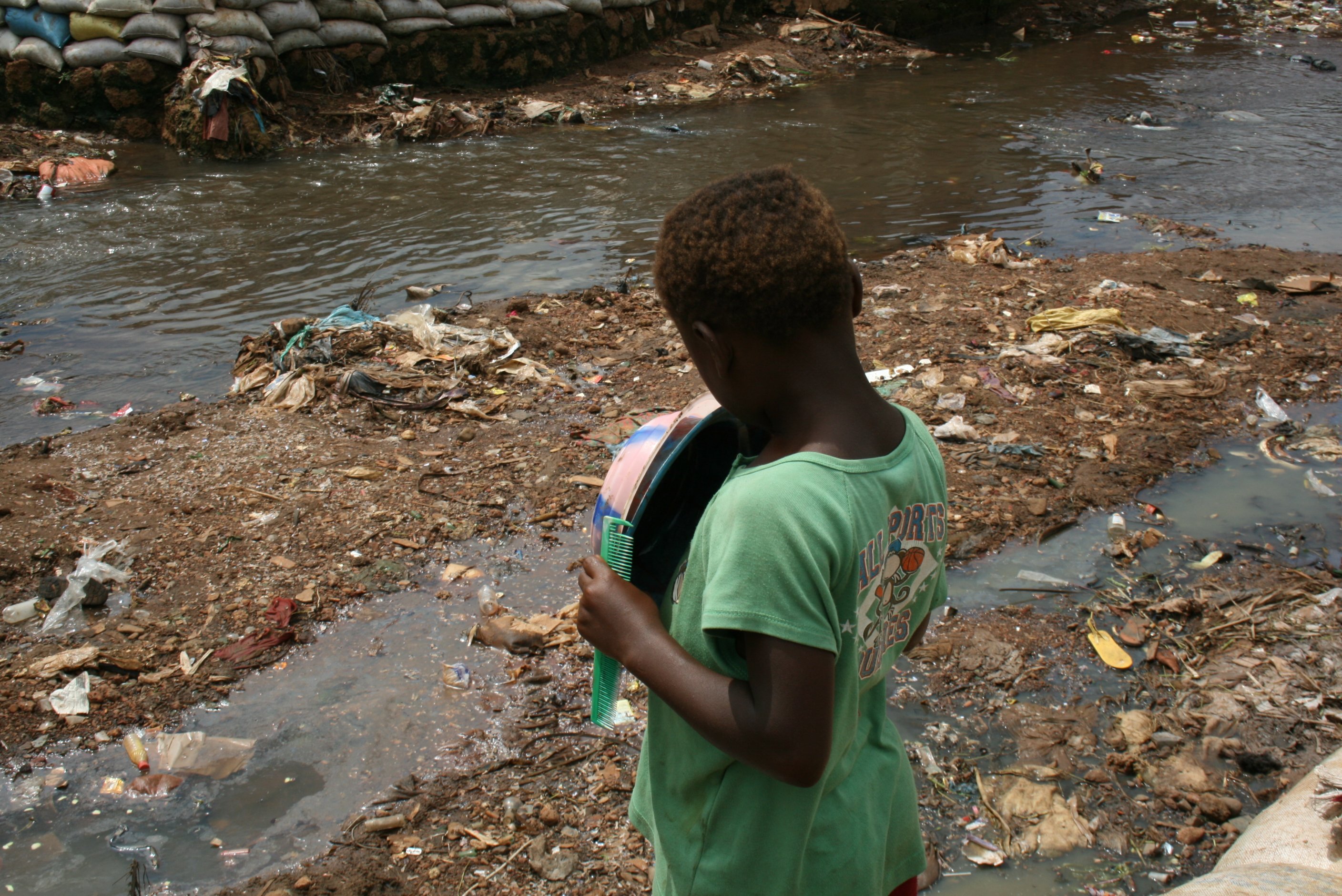 The Kroo Bay slum in central Freetown, home to 6,000 of the poorest