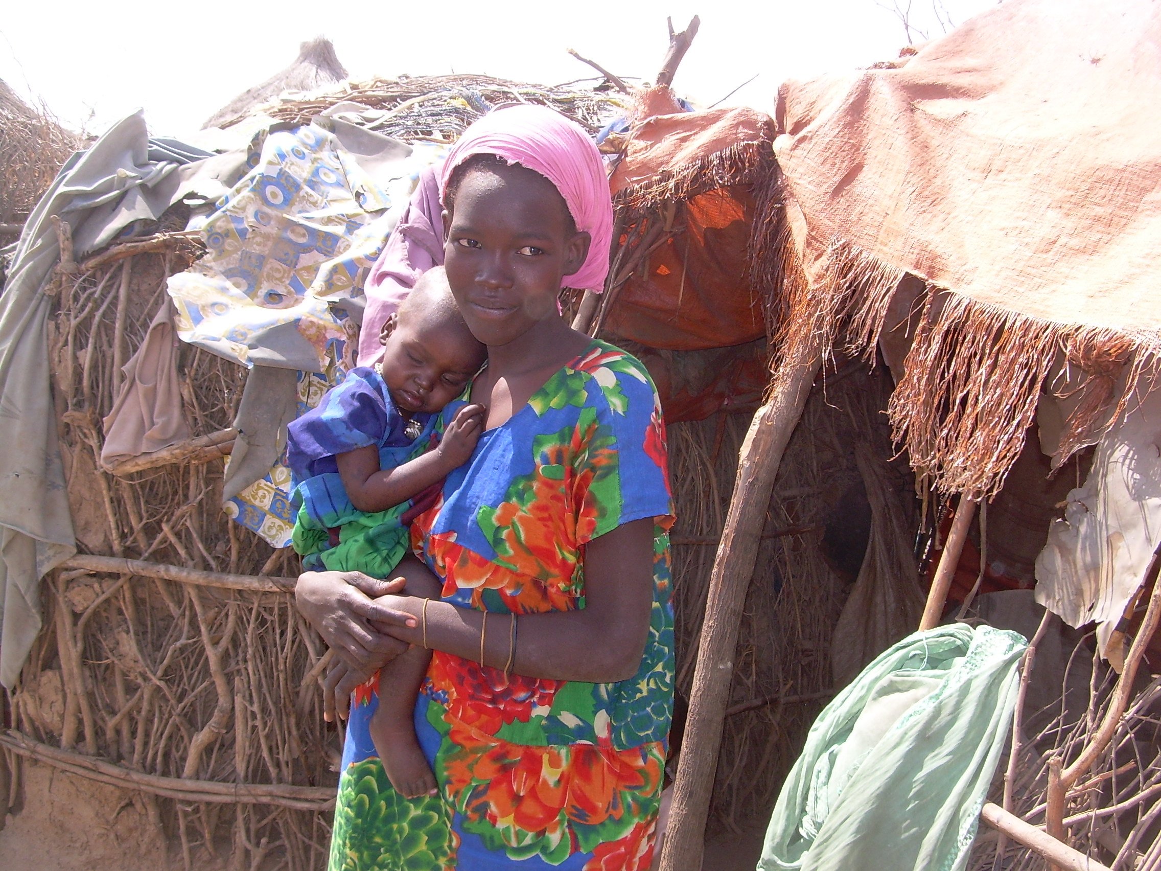 Fatima with her little child at bulo-Qorah IDP camp in Beledweyne.