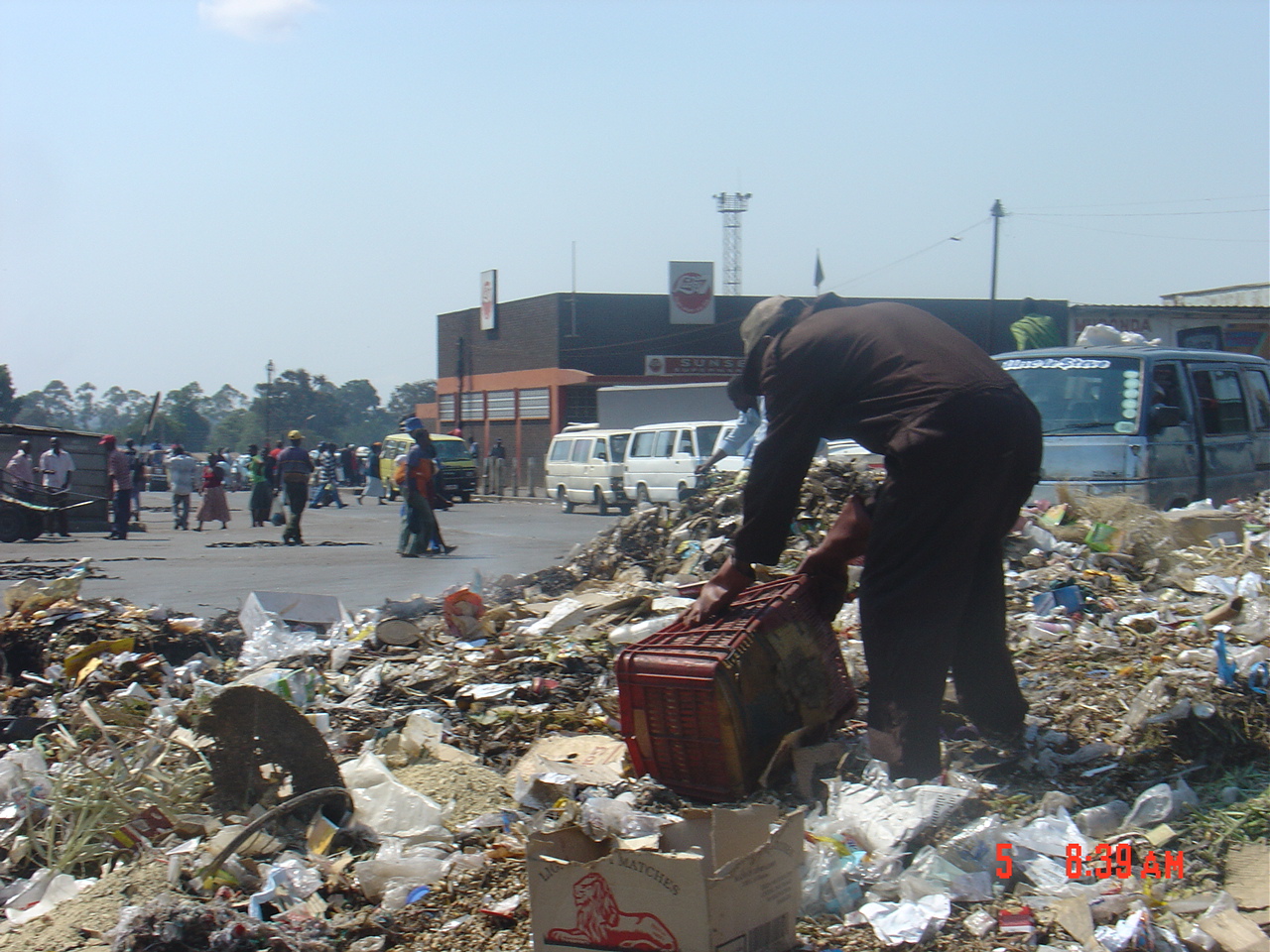 Scavenging for food in rubbish dumps.