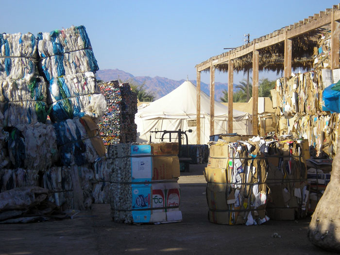 Compressed waste in Nuweibaa, Sinai. The estimated 30,000 Bedouins in the Sinai peninsula have