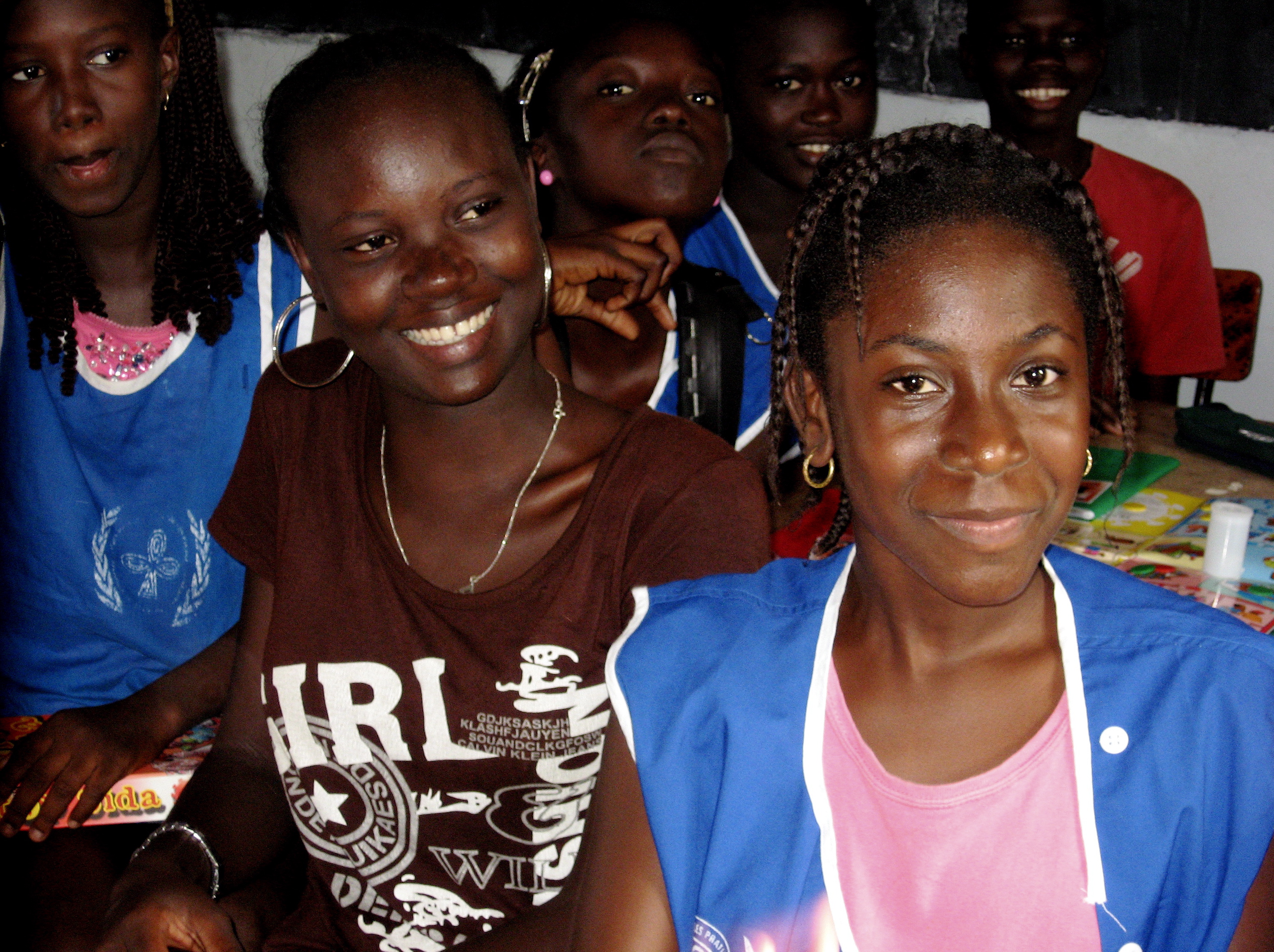 Young girls discuss relationships and sexuality in an after school health club in Dakar Senegal December 2008