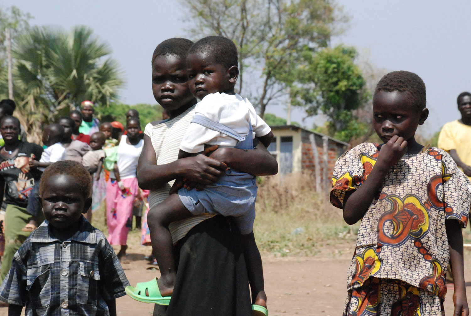 South Sudanese children in Mundri, Western Equatoria State, after being displaced by LRA attacks