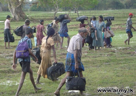 Thousands of Tamil civilians have fled to government-controlled areas to escape the fighting between the army and the remaining remnants of the LTTE