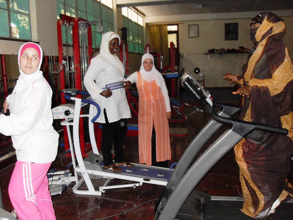 Women at a gym in Nouakchott, where the idea of obesity as beauty has been overtaken by realization that is is deadly